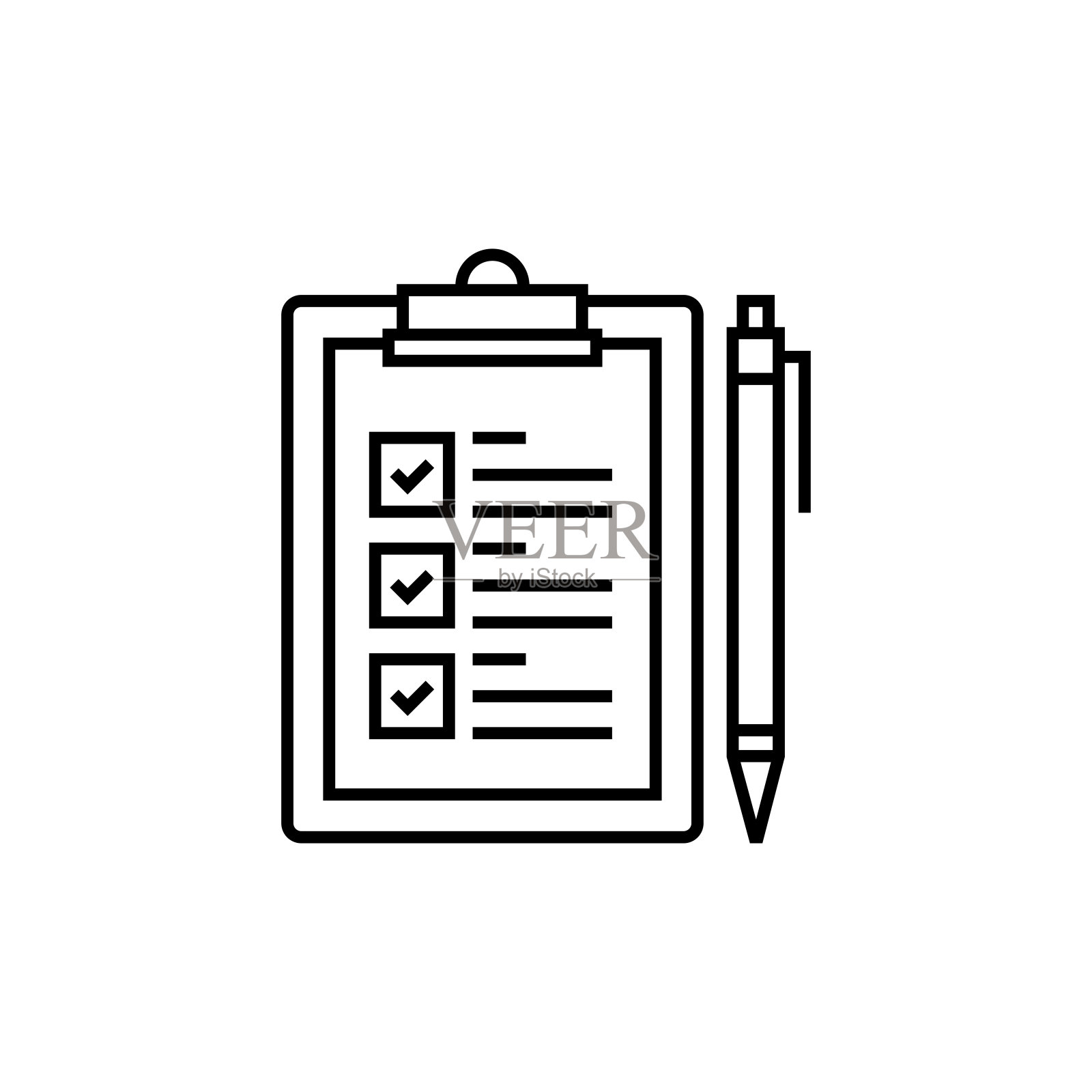 检查表行图标插画图片素材