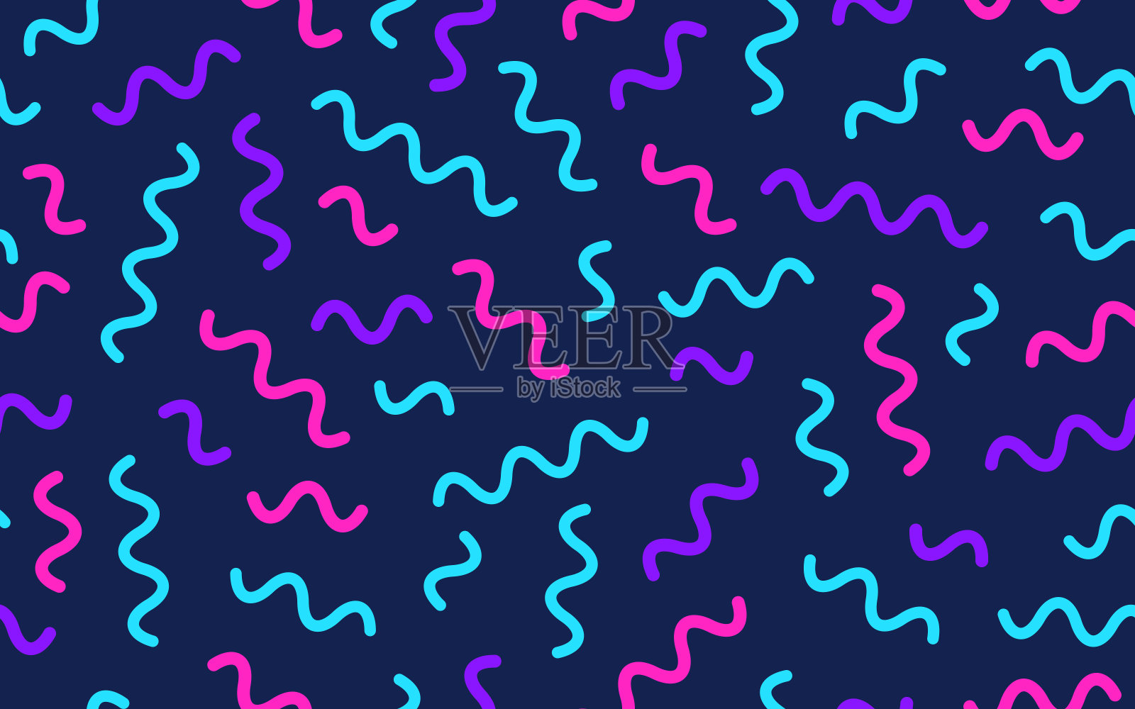 无缝抽象波浪线背景插画图片素材