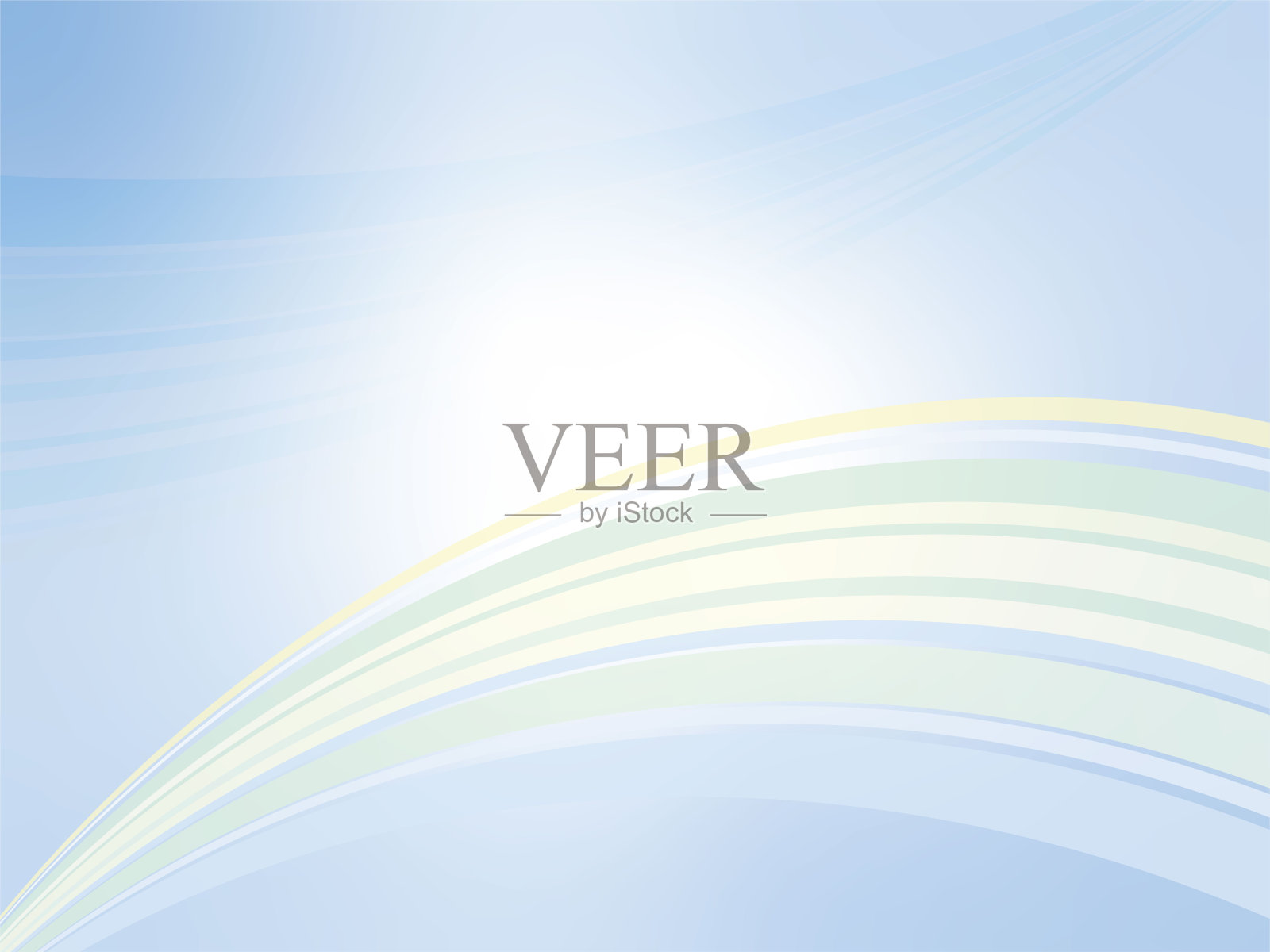 抽象的空间背景与波浪的彩色彩虹图像。插画图片素材