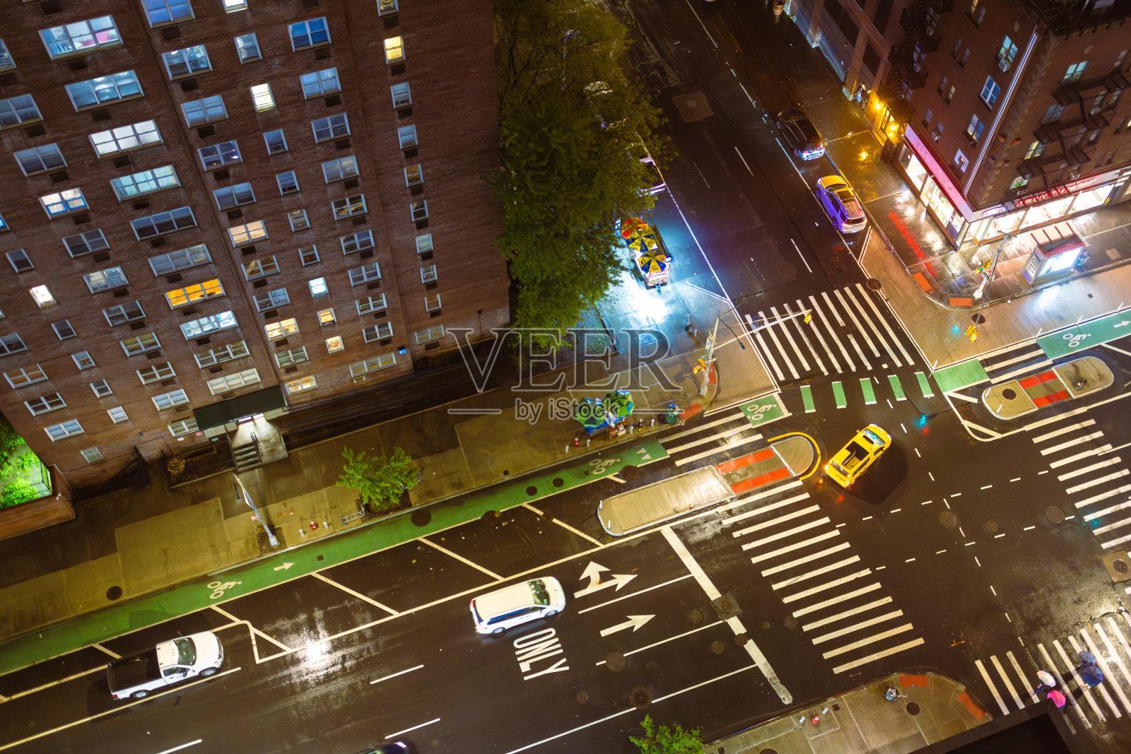 曼哈顿街道的高角度照片照片摄影图片