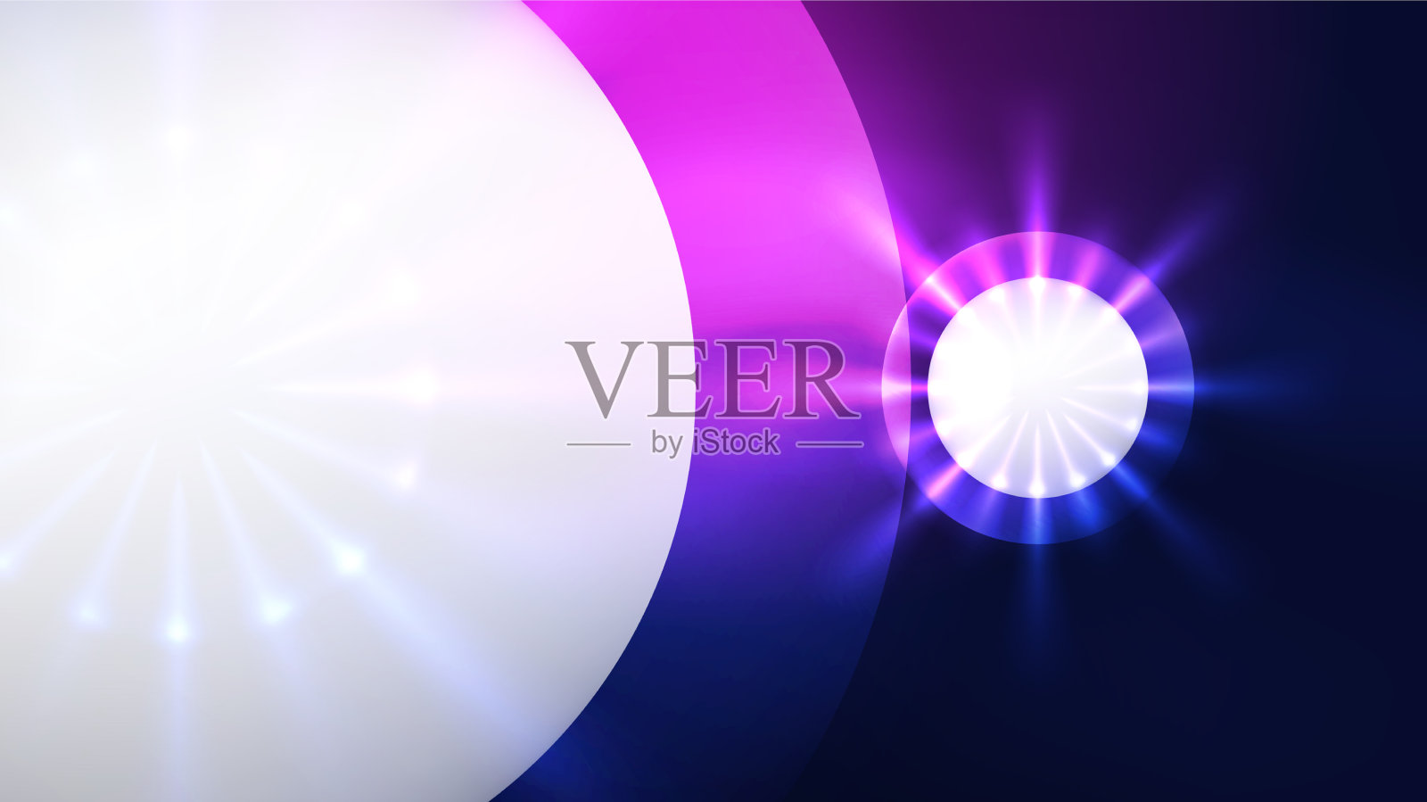 圆与明亮的霓虹灯闪闪发光的效果插画图片素材