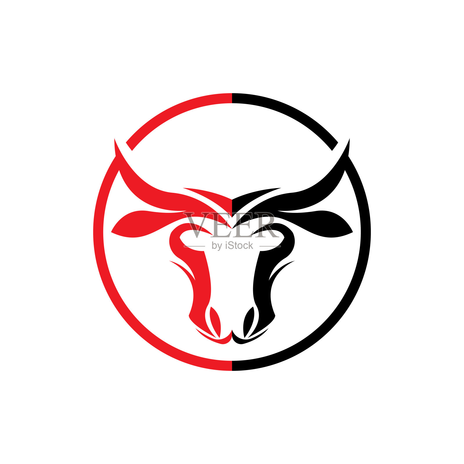 水牛标志，家畜农场动物矢量，水牛头设计简单的模板轮廓插画图片素材