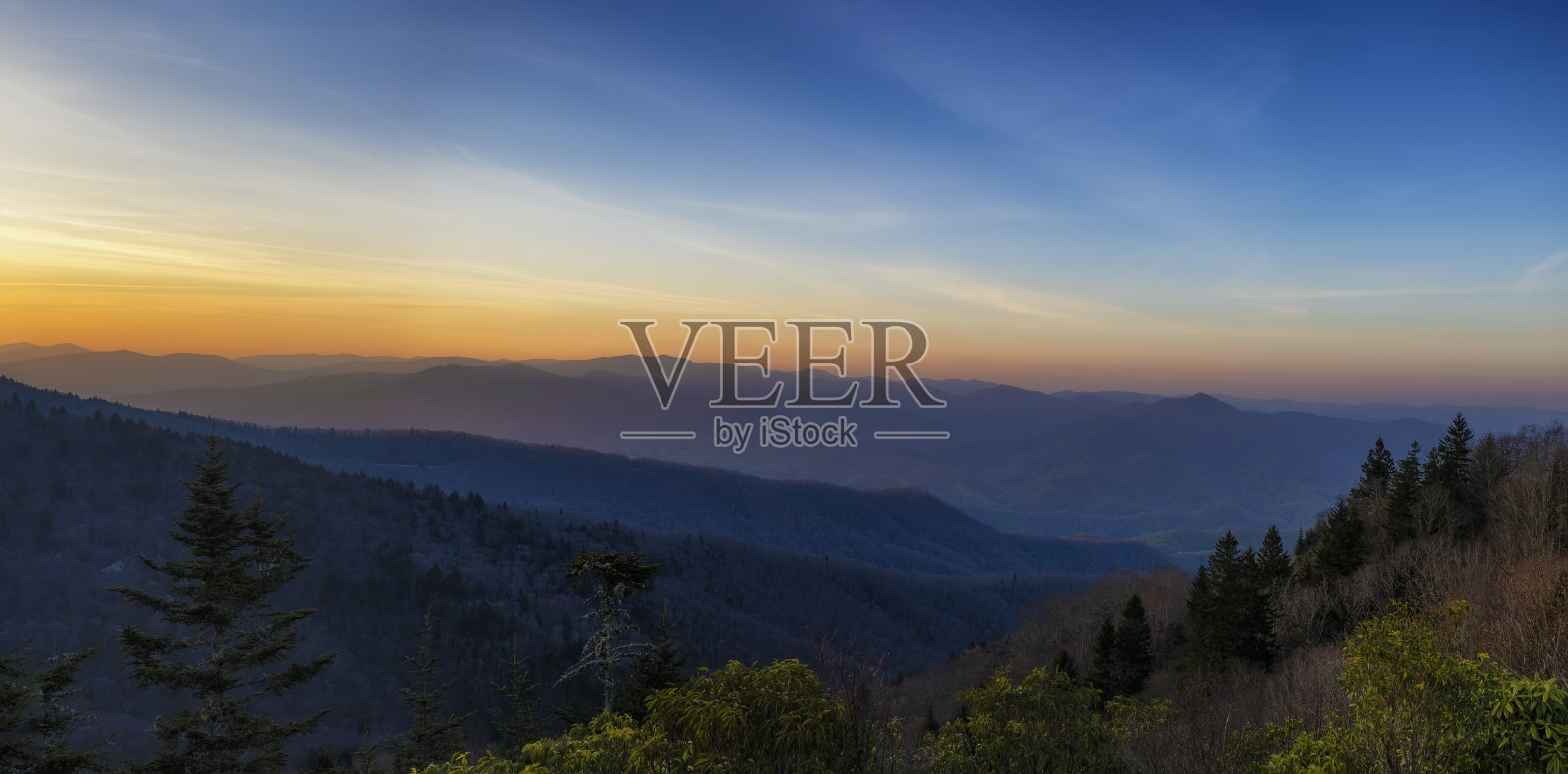 美国北卡罗来纳州的蓝岭公园路照片摄影图片