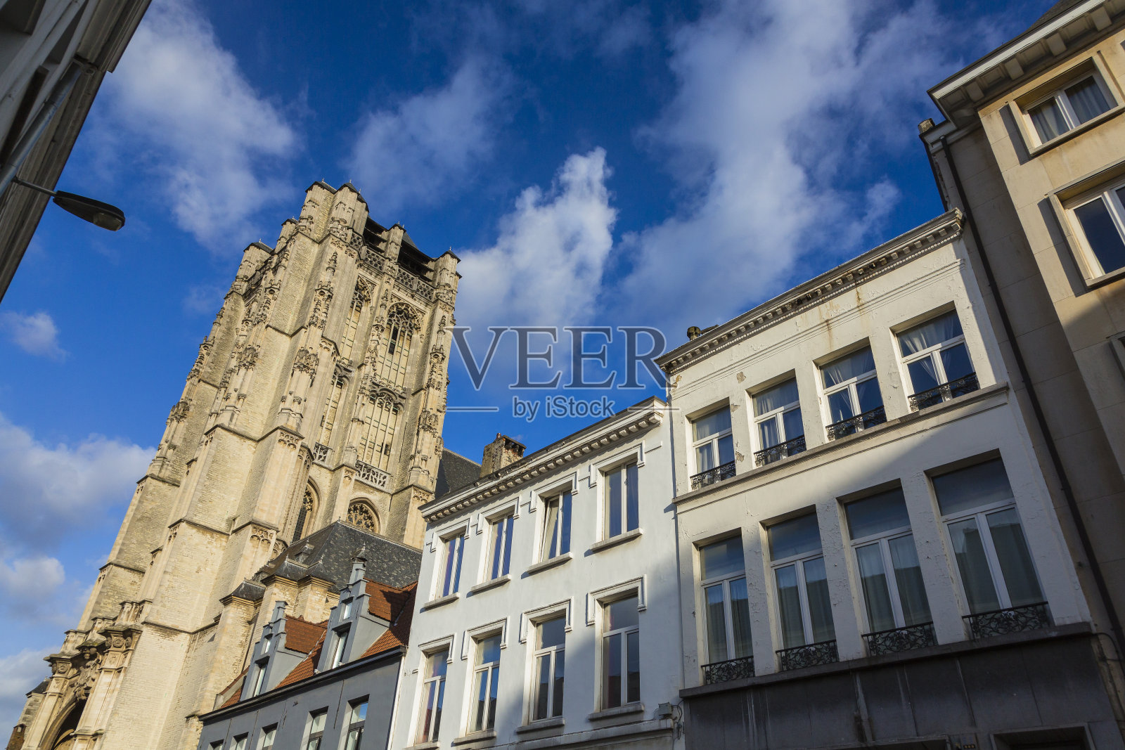 比利时安特卫普老城的城市景观照片摄影图片