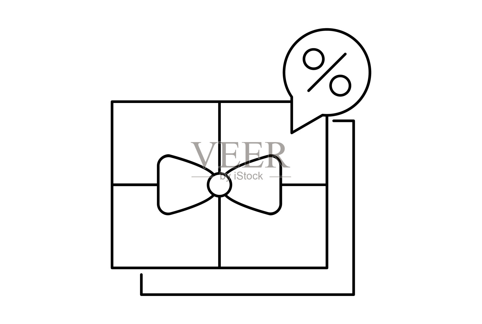 礼品折扣平面轮廓图标极简符号黑线标志艺术插画图片素材