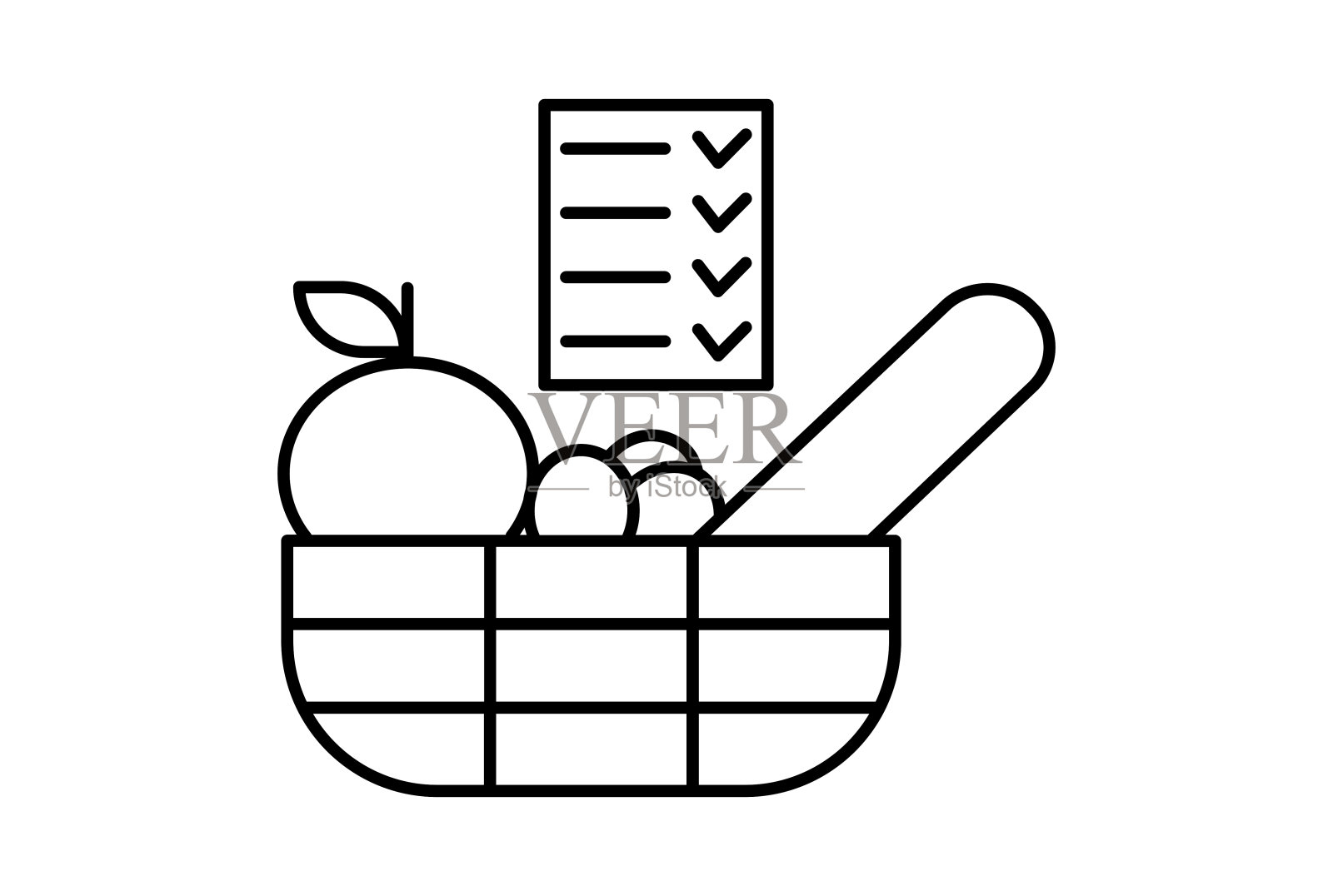 购物清单电子商务图标艺术平面购物符号网上商店黑色标志艺术图标素材