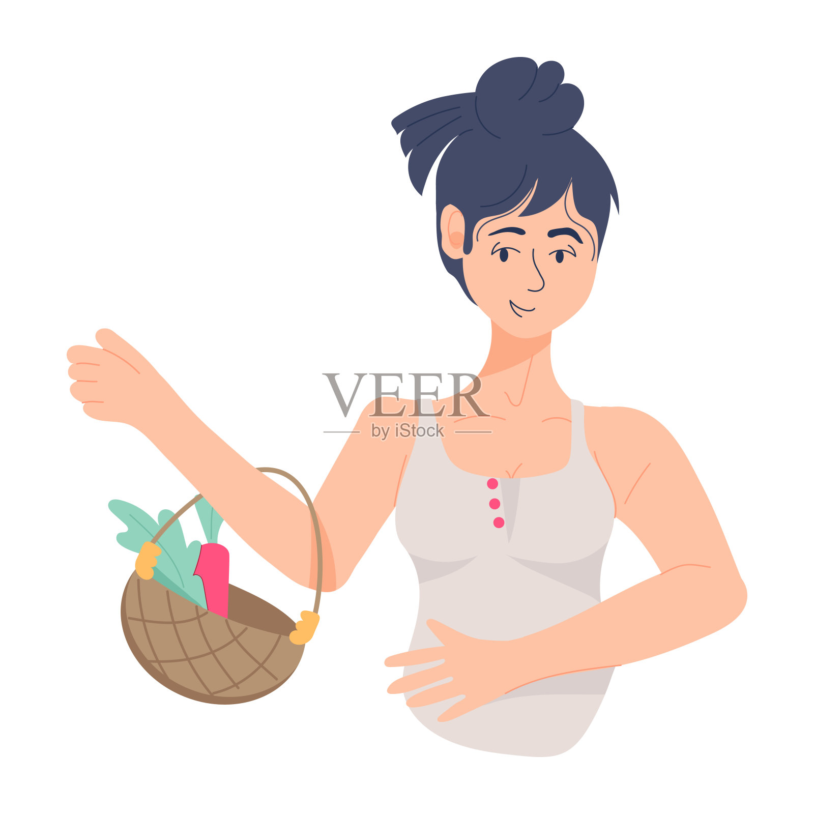 超市购物插画图片素材