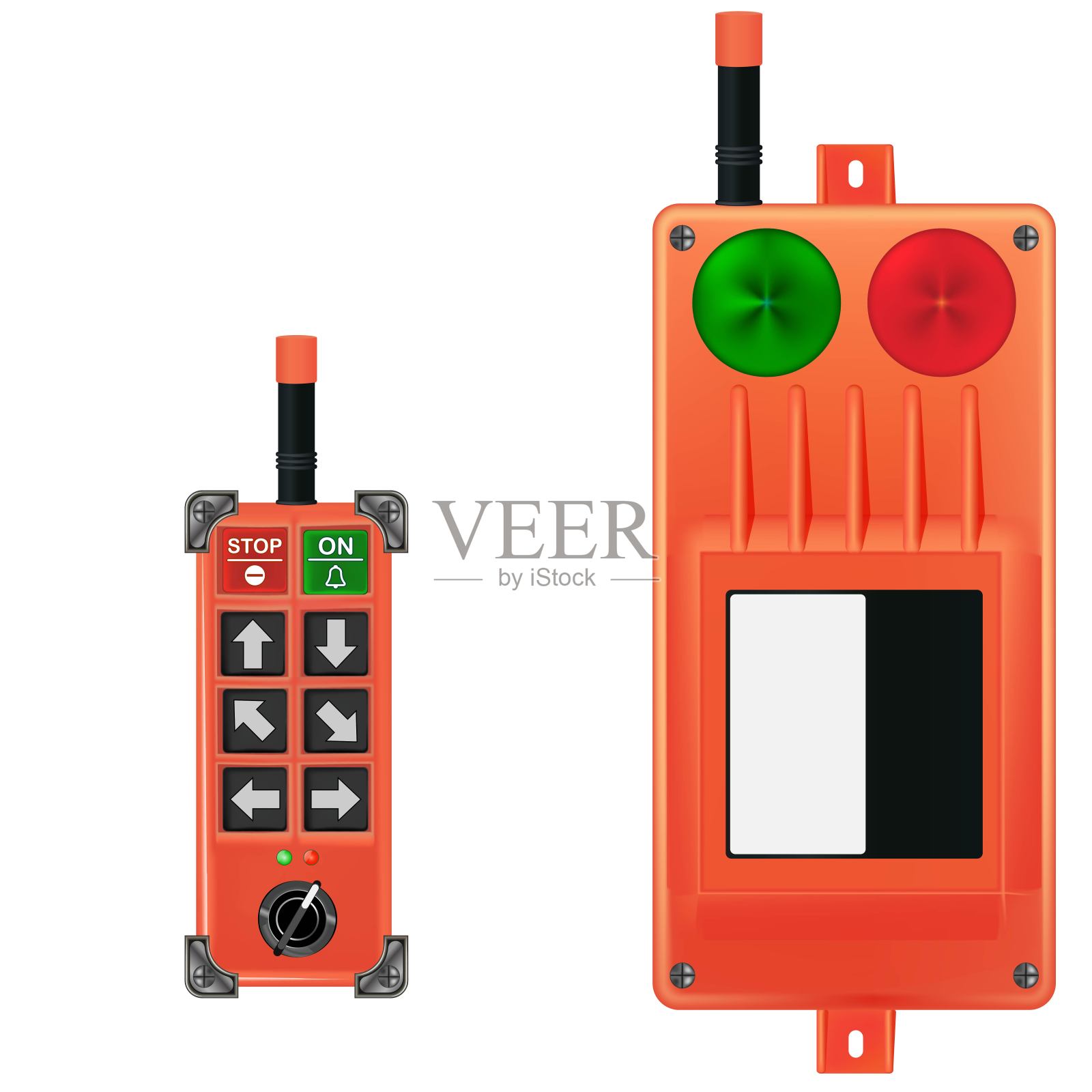 无线电控制面板。起重机控制面板。矢量图插画图片素材