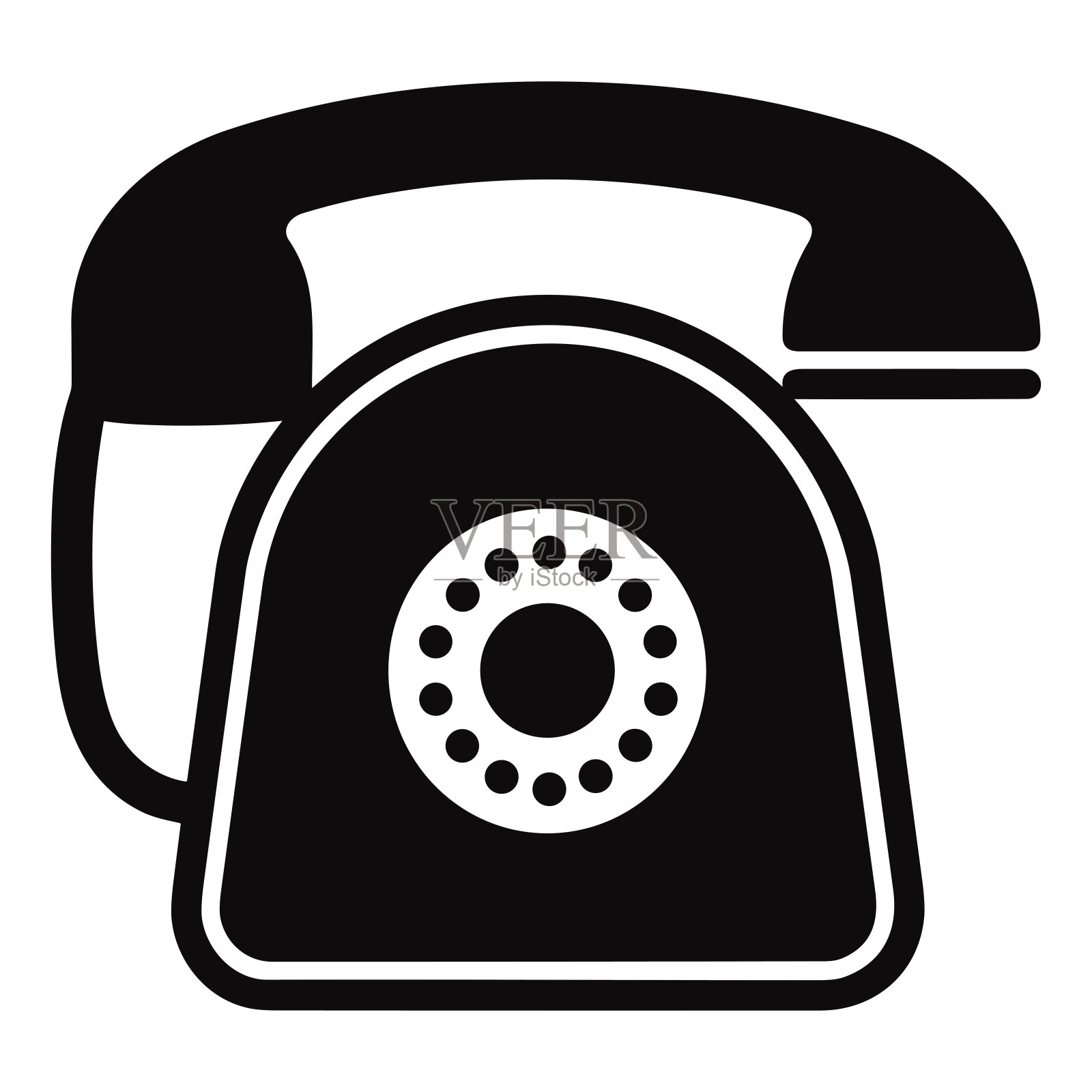 旧电话复古风格矢量插图图标平面风格孤立的背景插画图片素材