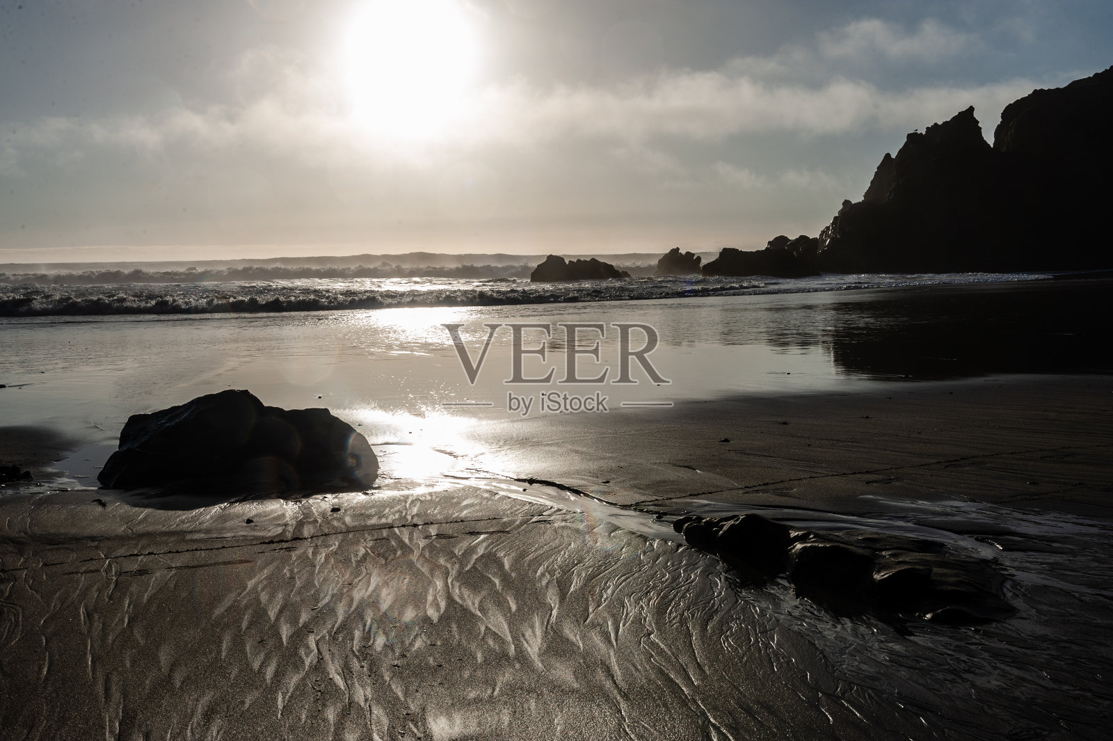 菲佛海滩的日落照片摄影图片