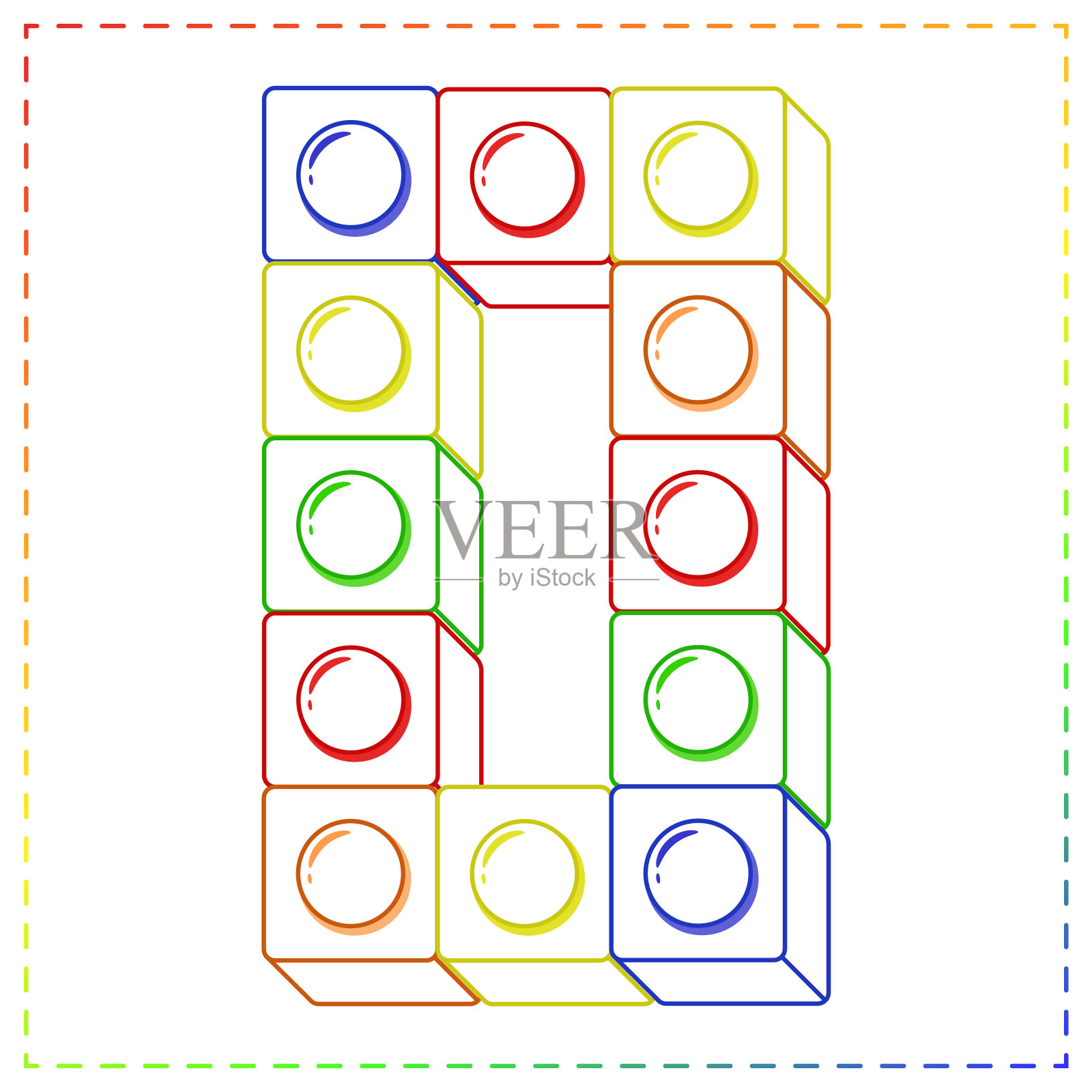 英文字母块在着色笔触现代风格绘画插画图片素材