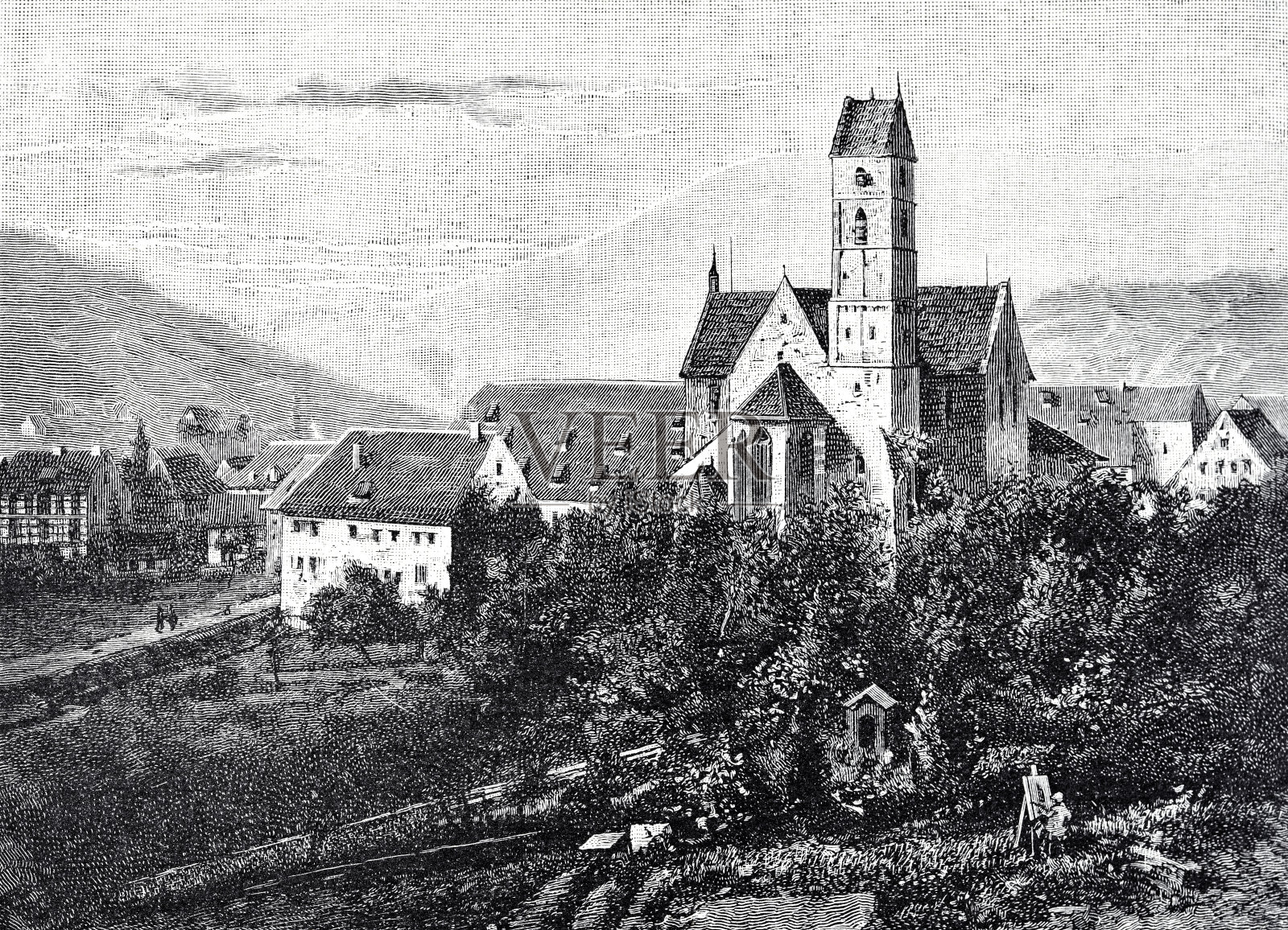 Monastery Alpirsbach, Germany, Baden-Württemberg插画图片素材