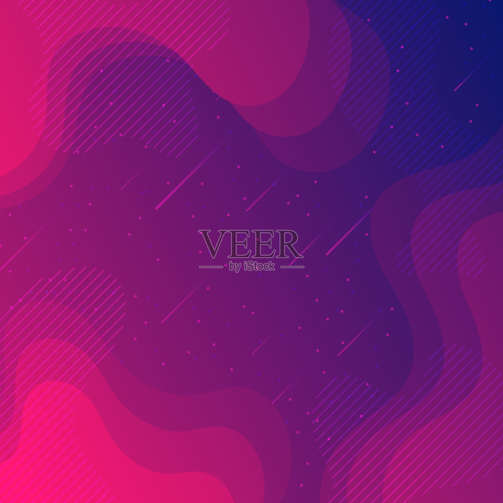 时尚的星空与流体和几何形状-粉红色梯度插画图片素材