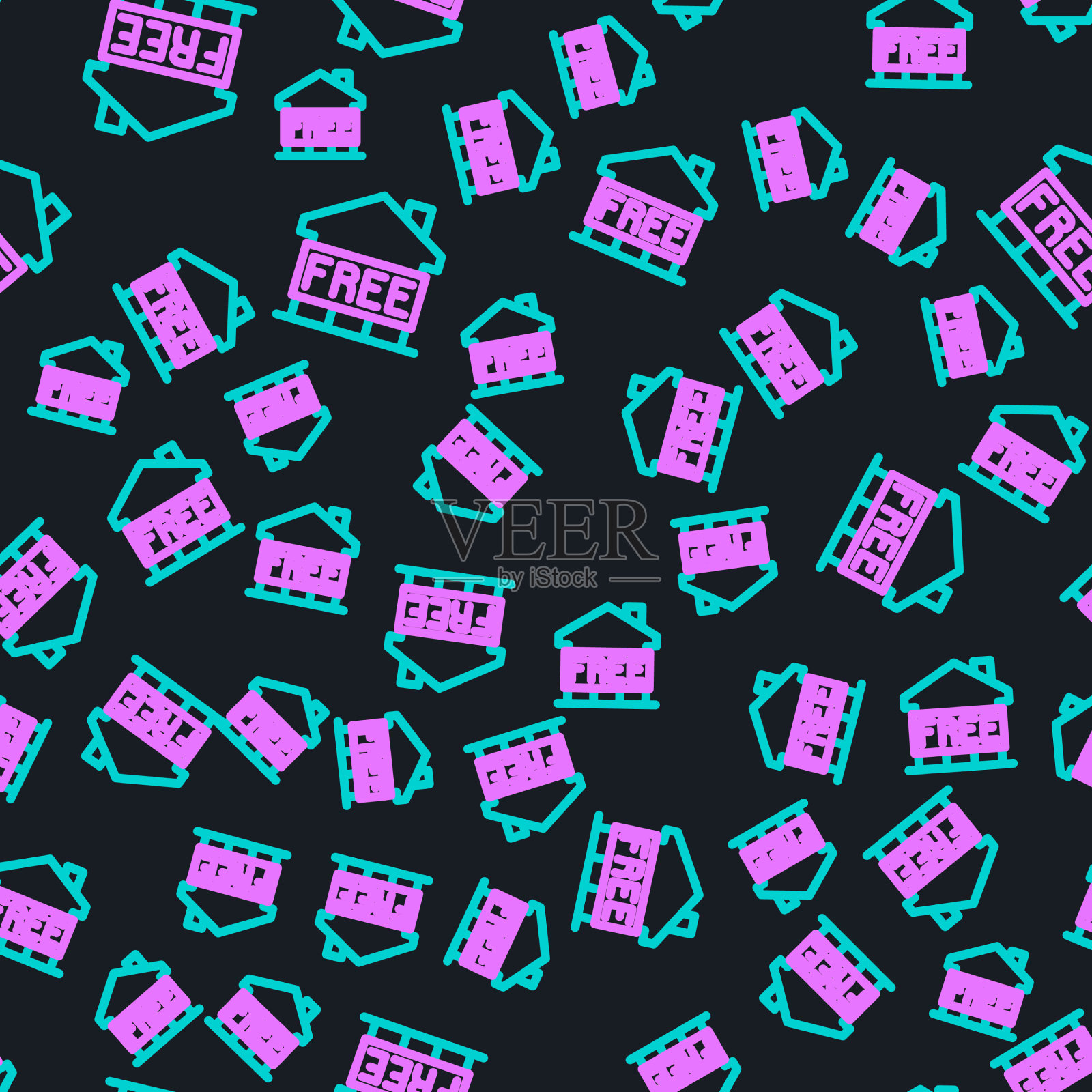 线收容所无家可归图标隔离无缝插画图片素材