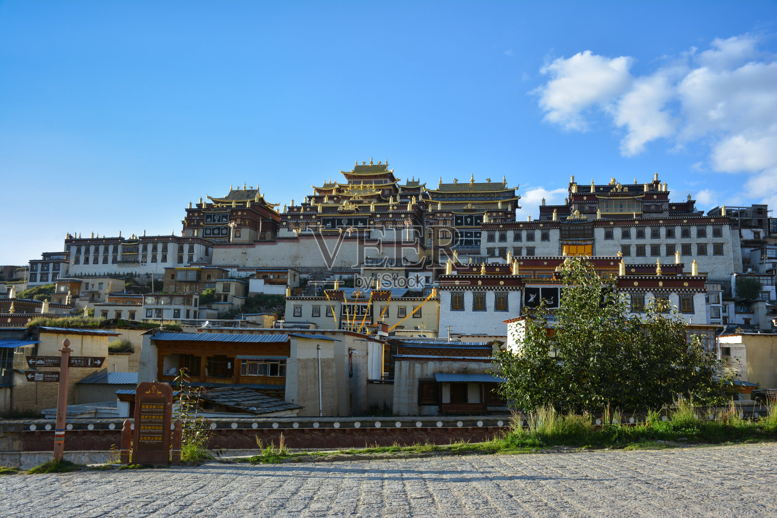 香格里拉县甘丹松撒林寺。中国云南省照片摄影图片