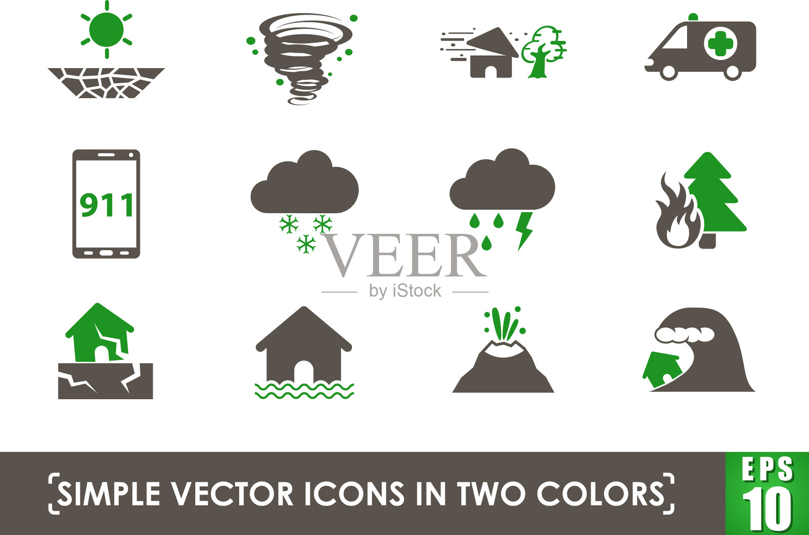 自然灾害的简单图标图标素材
