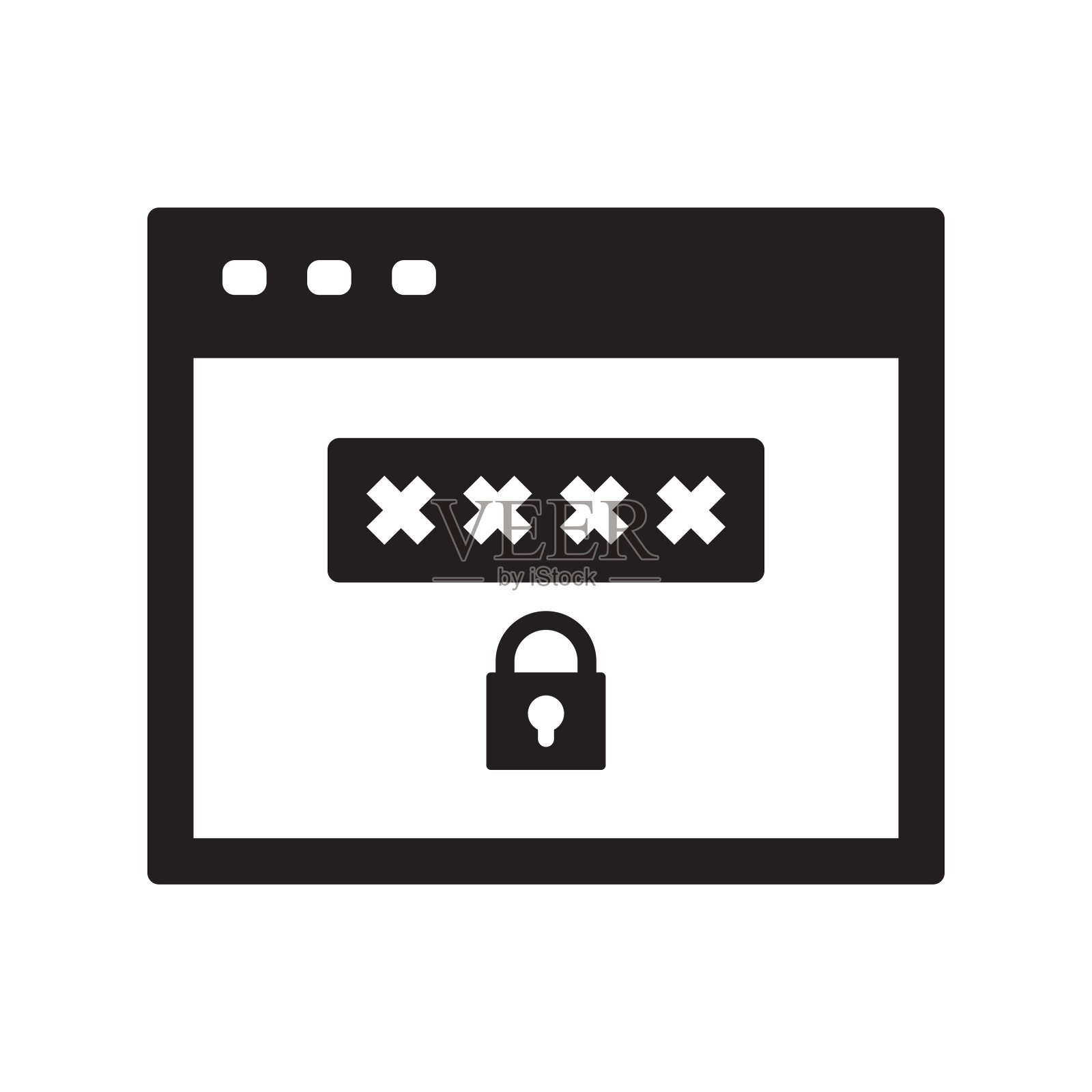 安全网站图标，矢量符号插图。插画图片素材