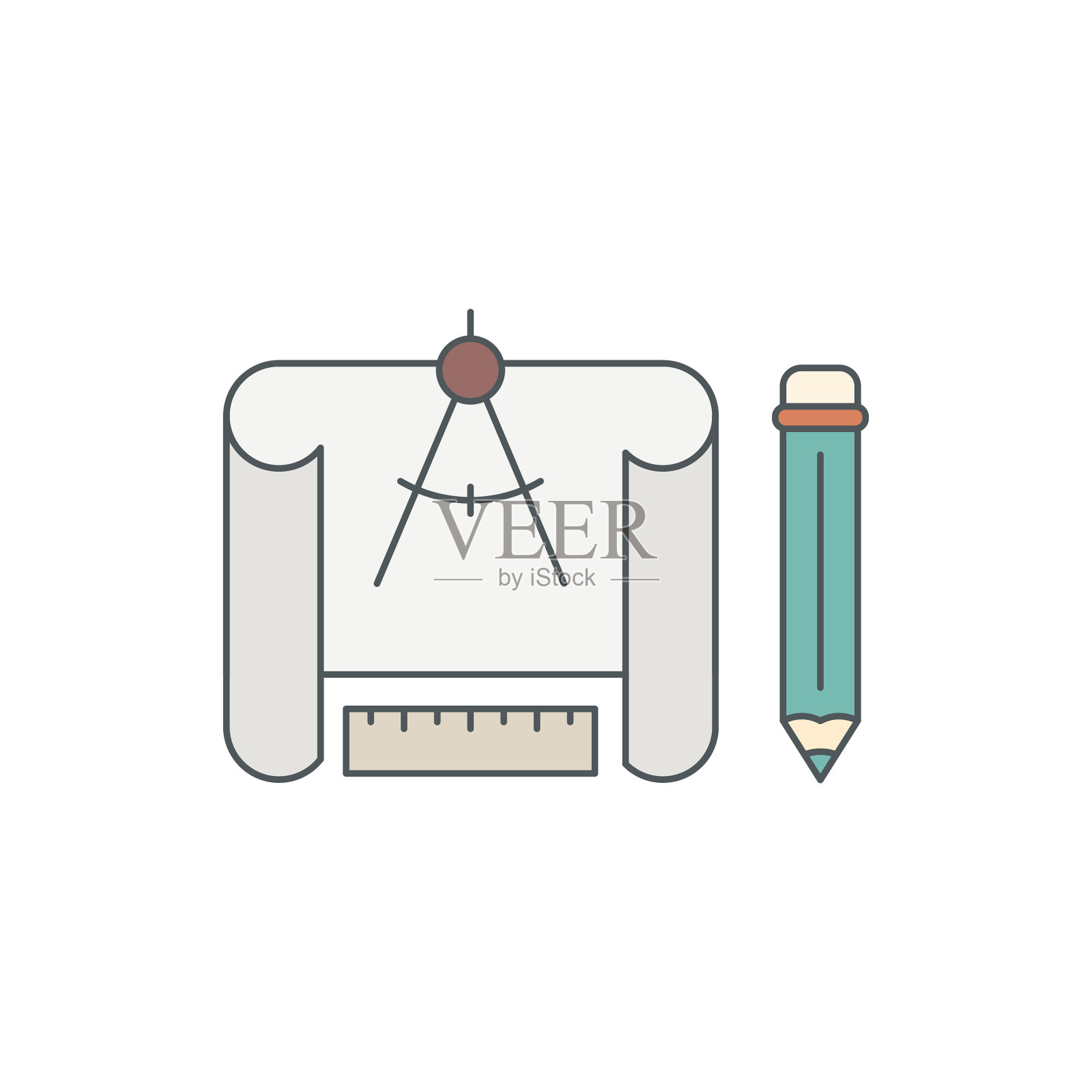 具有可编辑笔画的开发平线图标插画图片素材