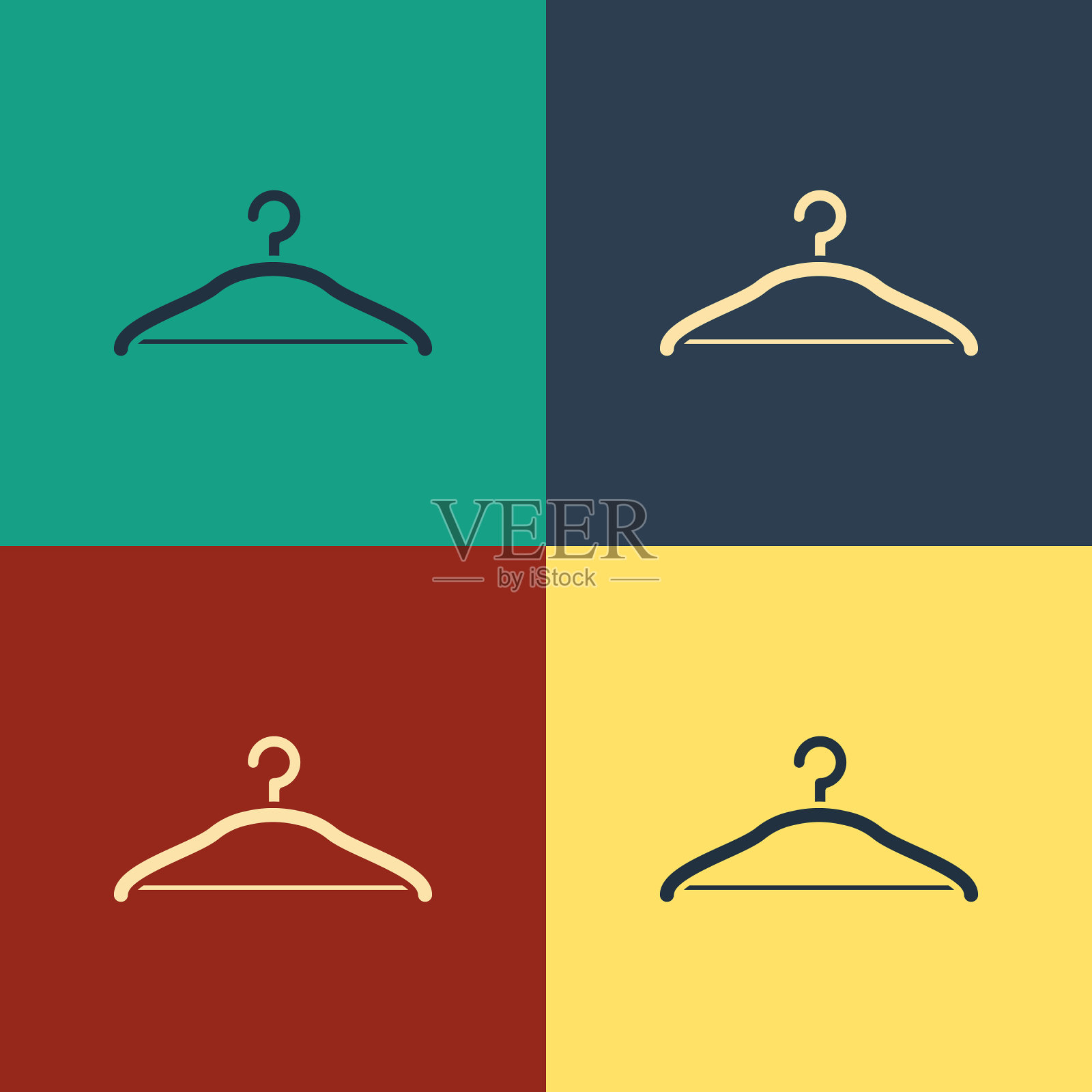 颜色衣架衣柜图标孤立的颜色插画图片素材