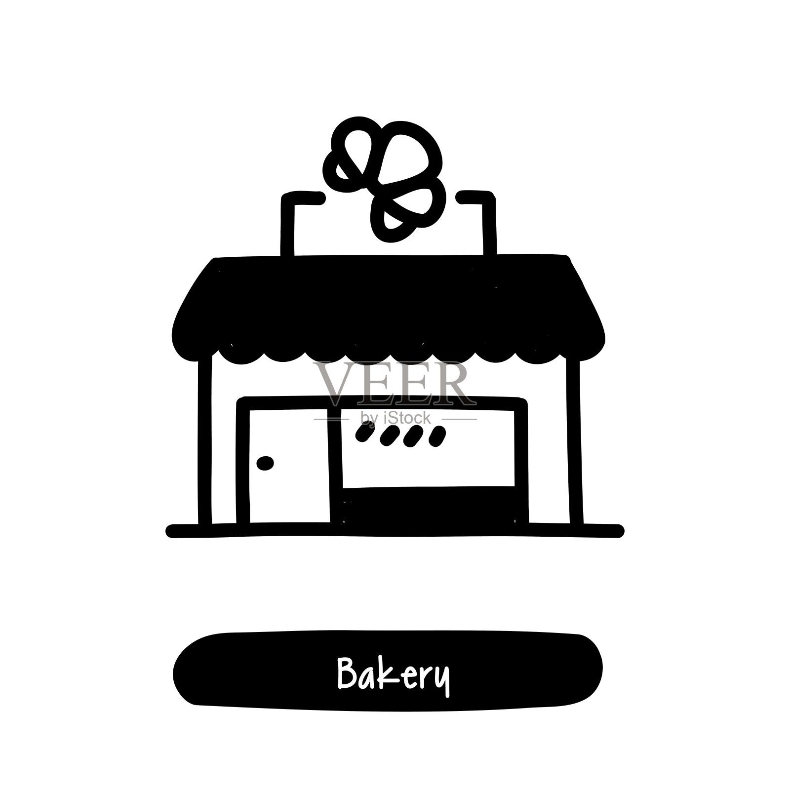 面包店图标。潮流风格矢量插图符号插画图片素材