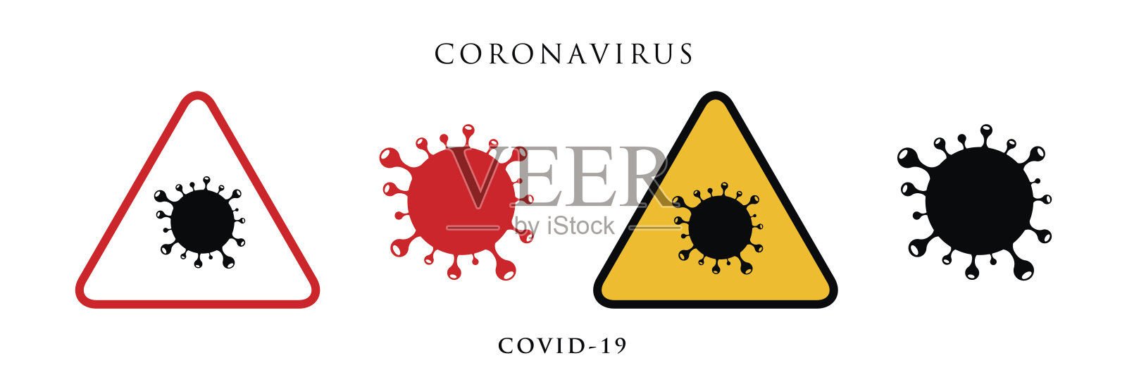 关于冠状病毒或covid-19病媒插图的警告标志插画图片素材