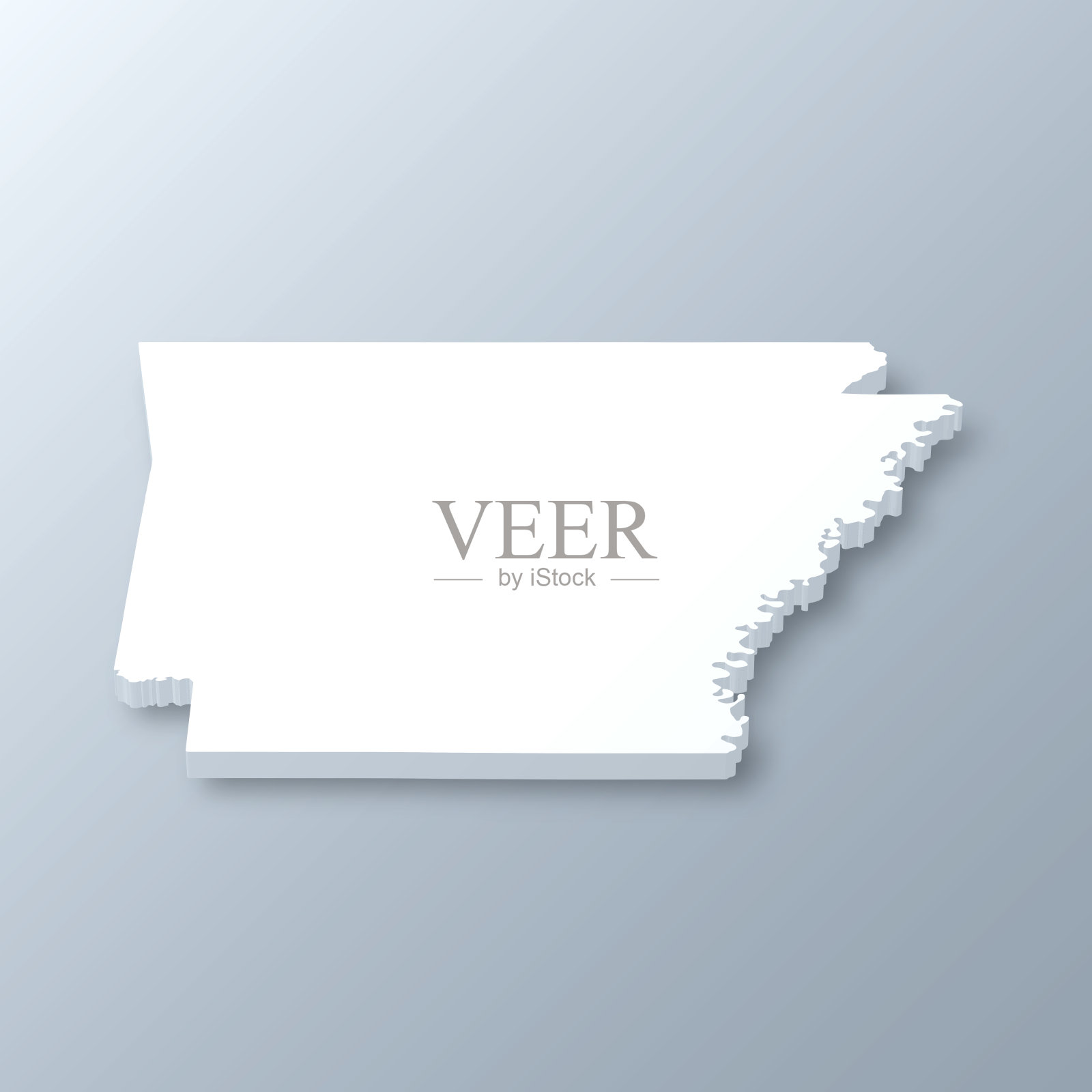 阿肯色州3D地图上的灰色背景插画图片素材