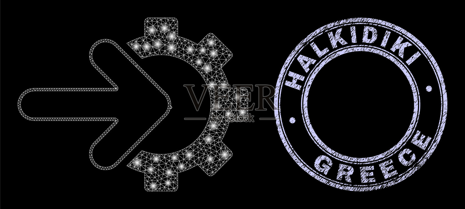 遇险halkidiki希腊邮票和照明插画图片素材