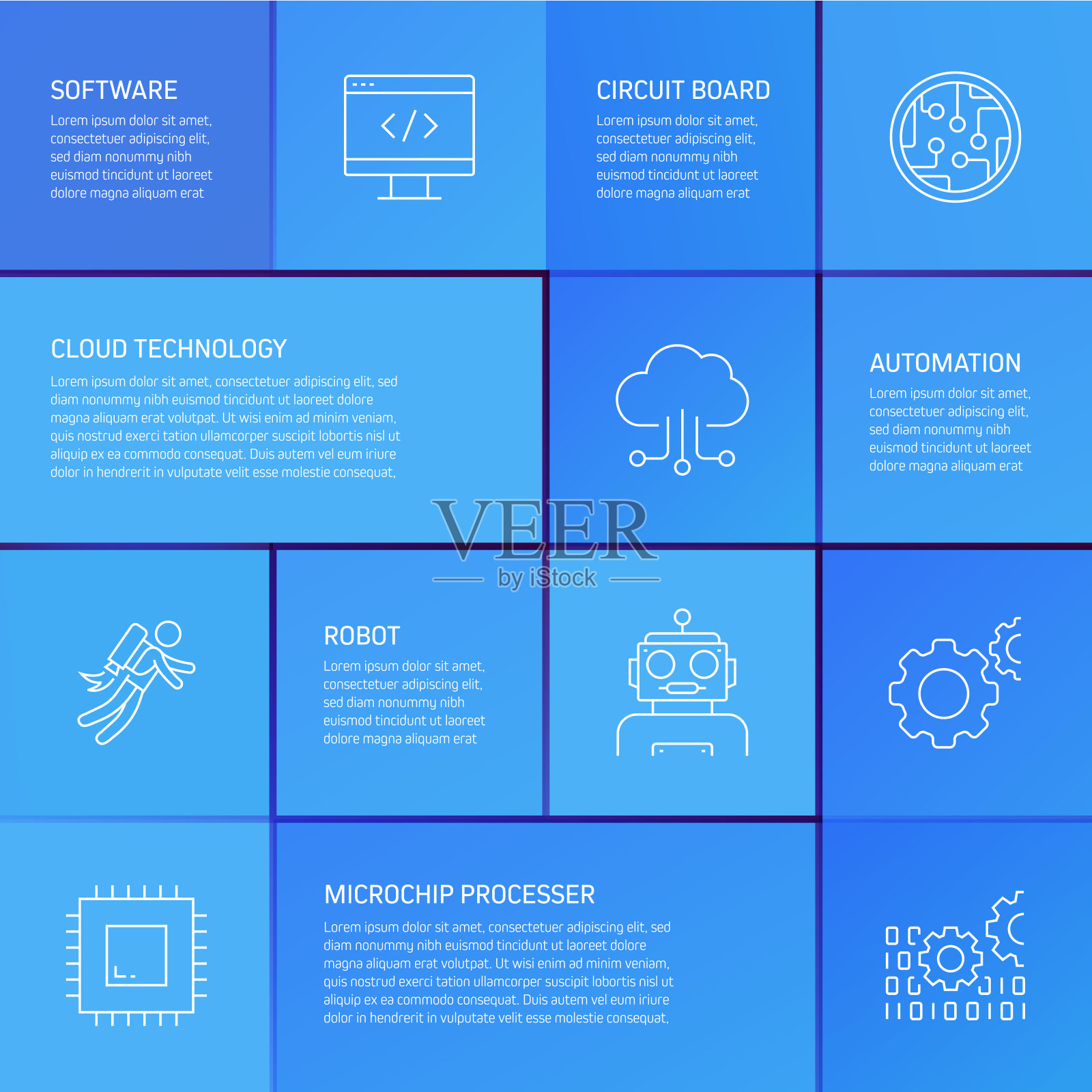 人工智能相关信息图设计插画图片素材