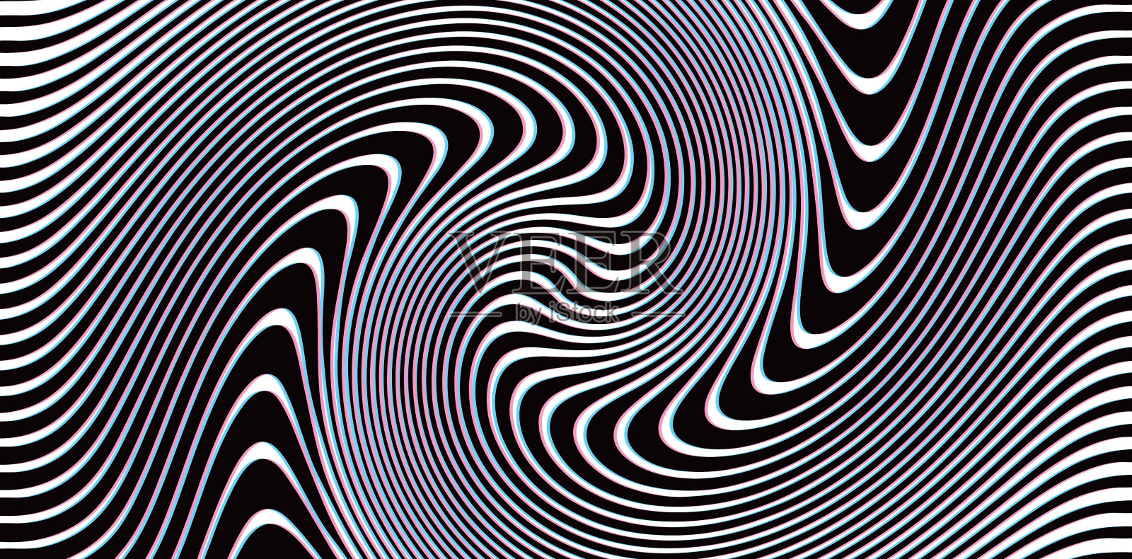 半色调图案，抽象背景的波纹，波浪线与毛刺技术插画图片素材