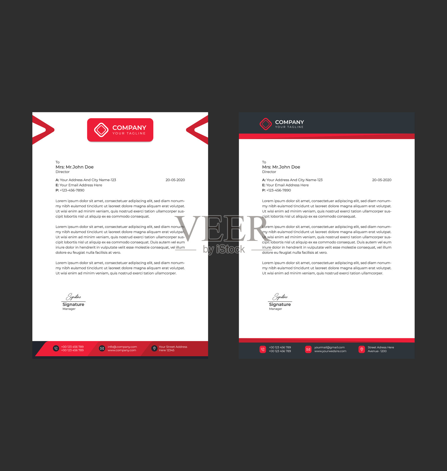 企业信笺抬头模板设计插画图片素材