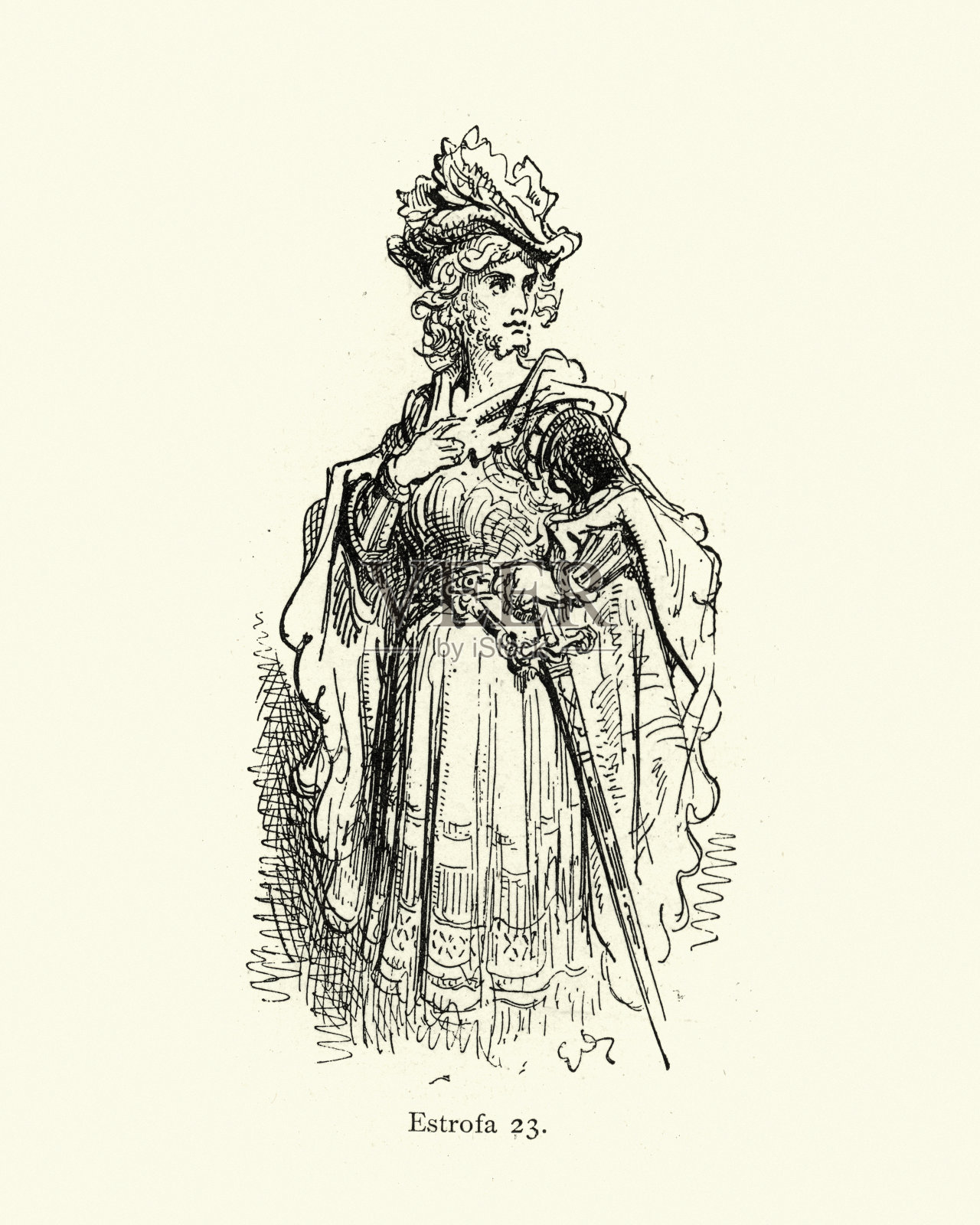 花花公子的王子。奥兰多,幻想插画图片素材