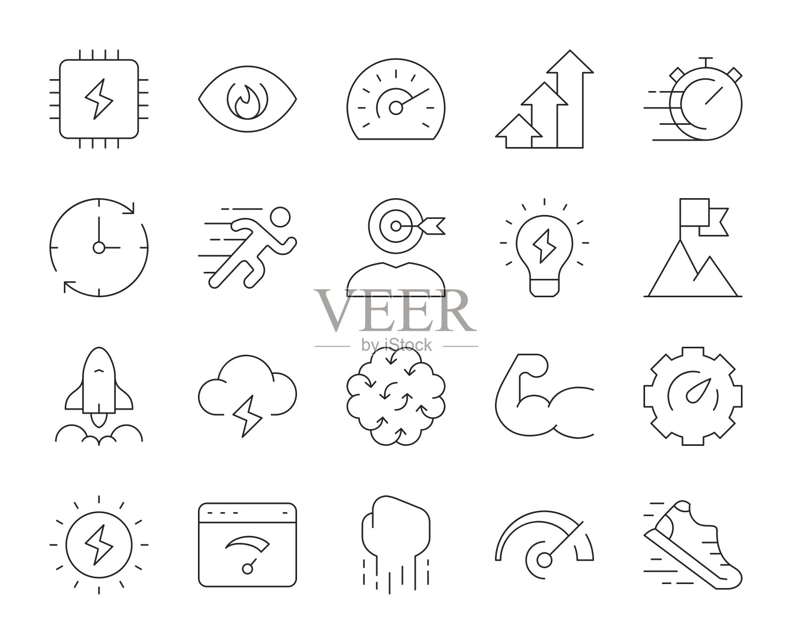 性能-细线图标插画图片素材