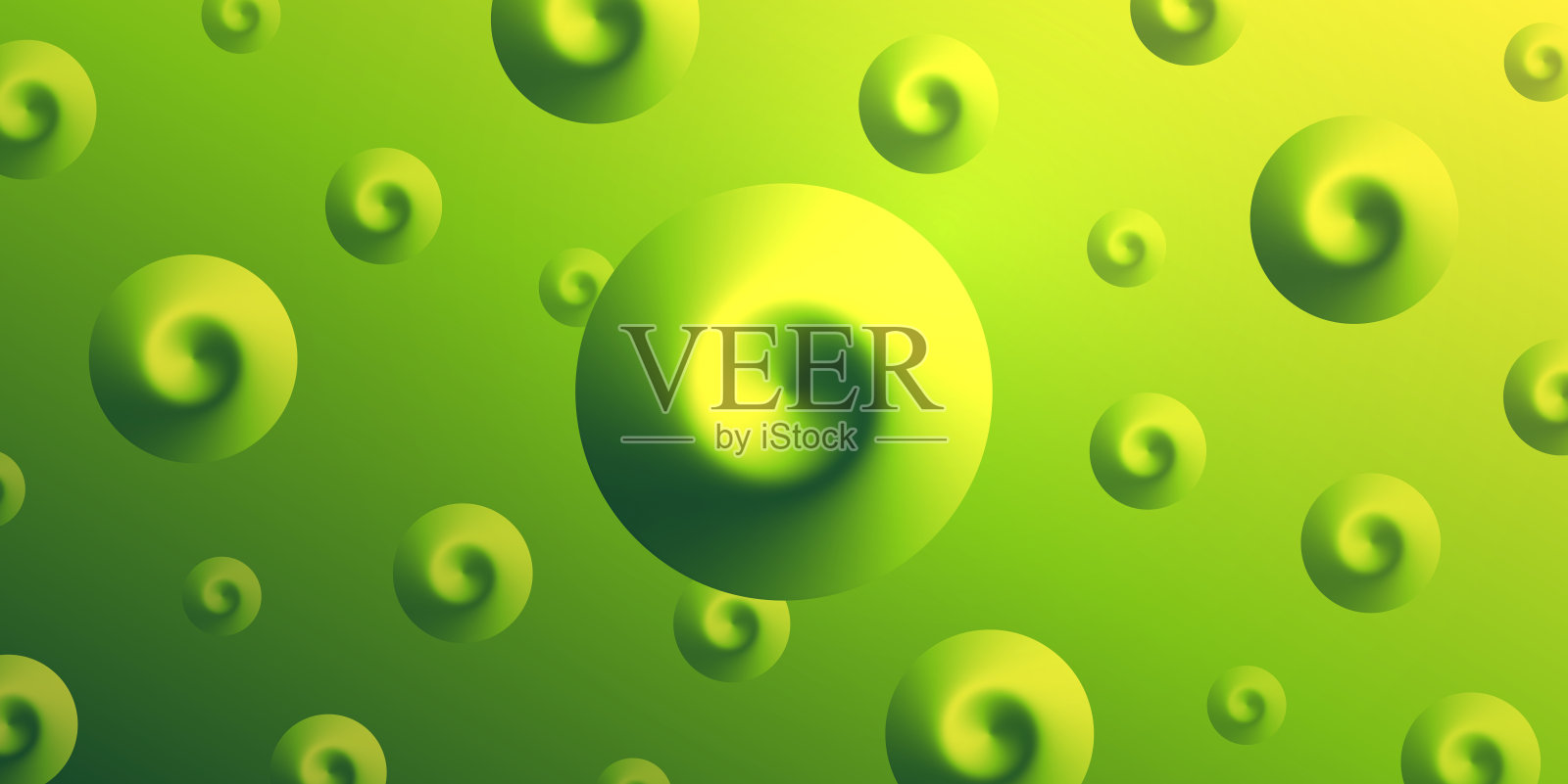 抽象梯度背景与绿色螺旋插画图片素材