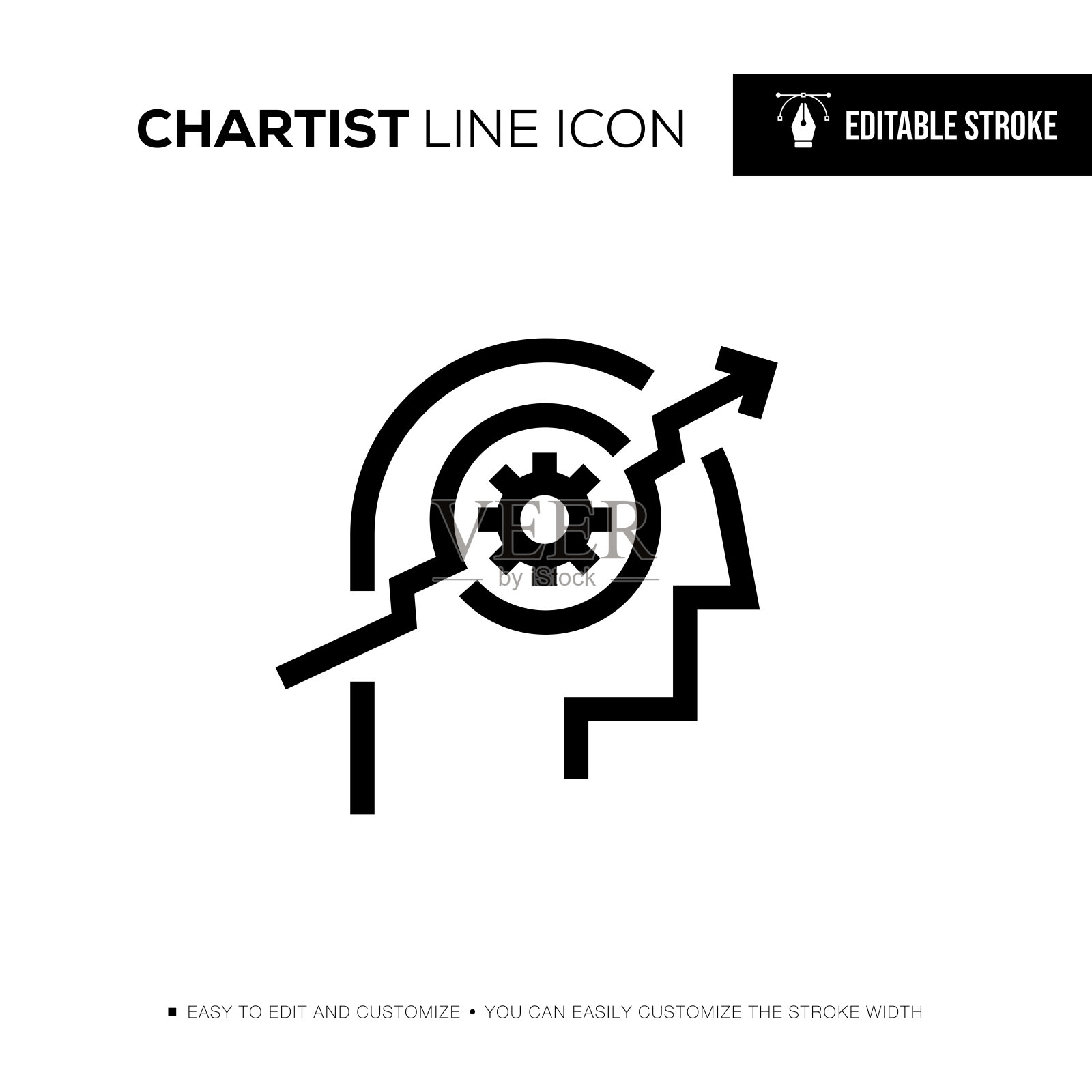 图表艺术家可编辑的描边线图标插画图片素材