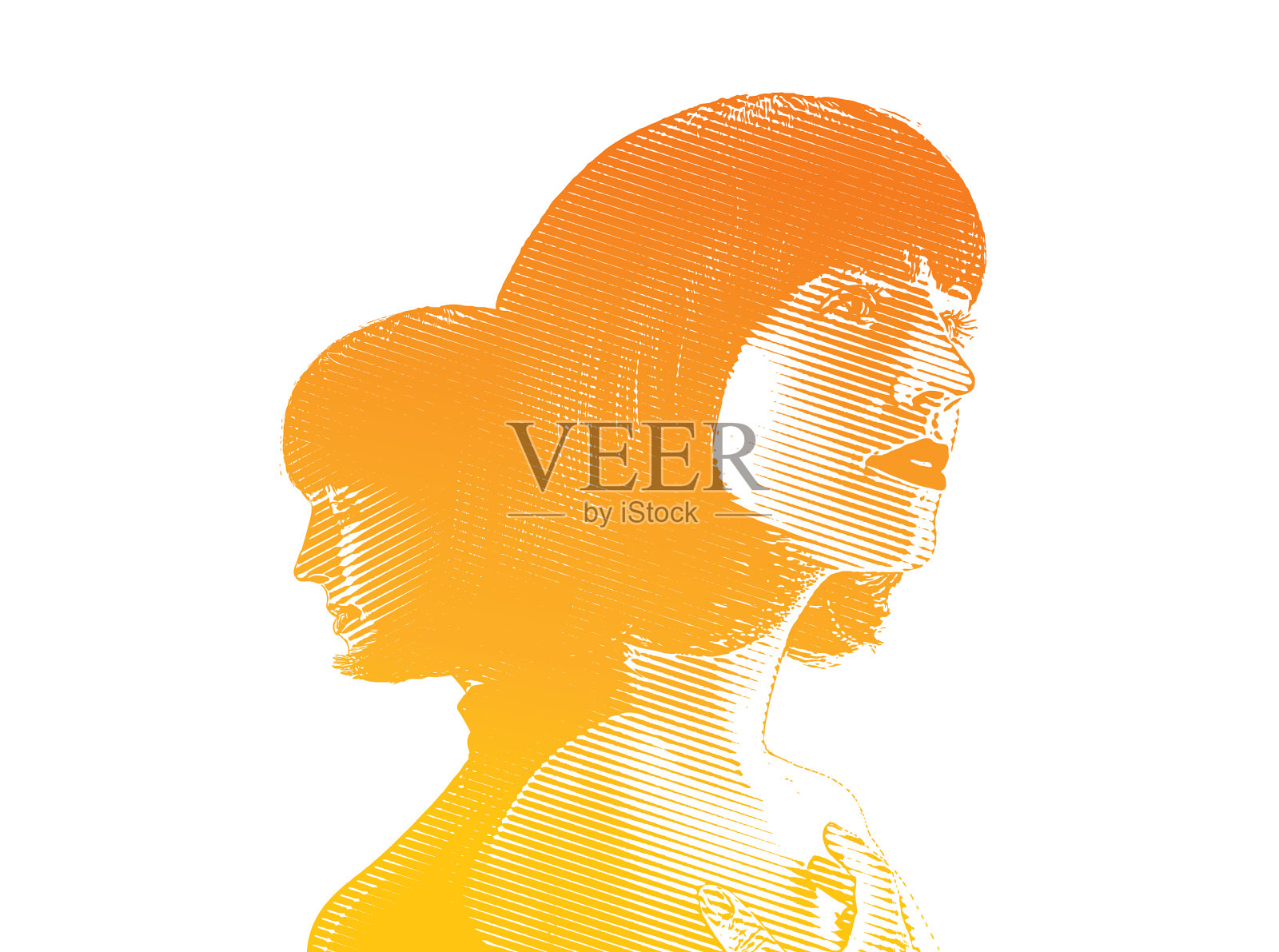 年轻女子多处暴露，正在康复插画图片素材