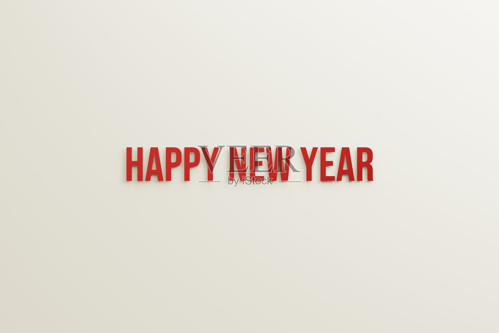 3d文字新年快乐，红色白色背景。独立日的概念。三维文字插图渲染照片摄影图片