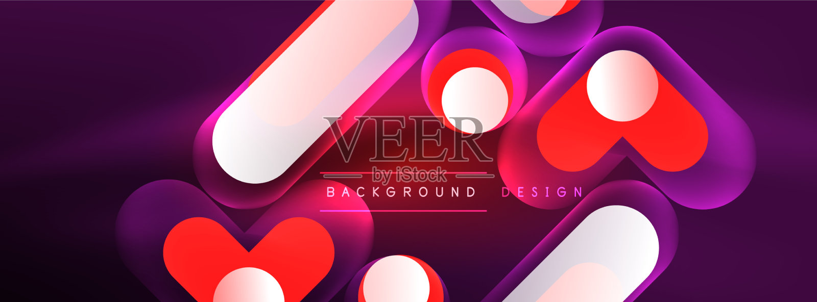 霓虹圆抽象背景模板插画图片素材