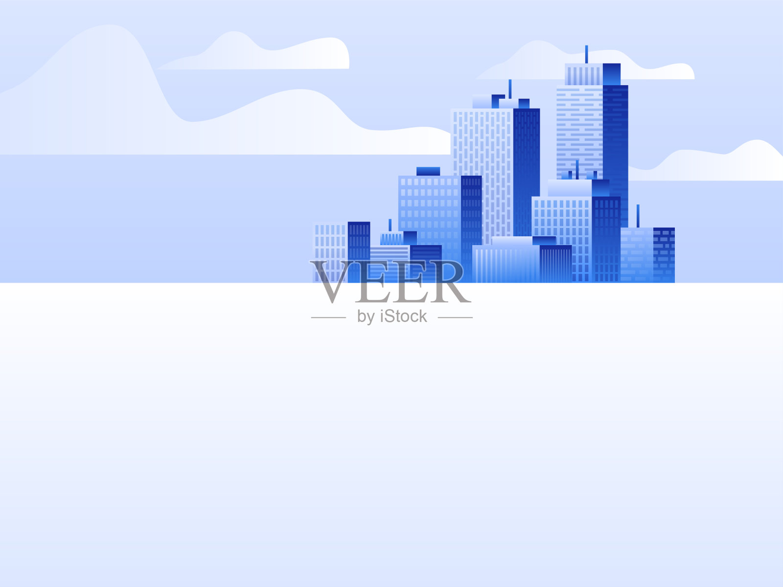 现代城市景观，概念网站模板插画图片素材