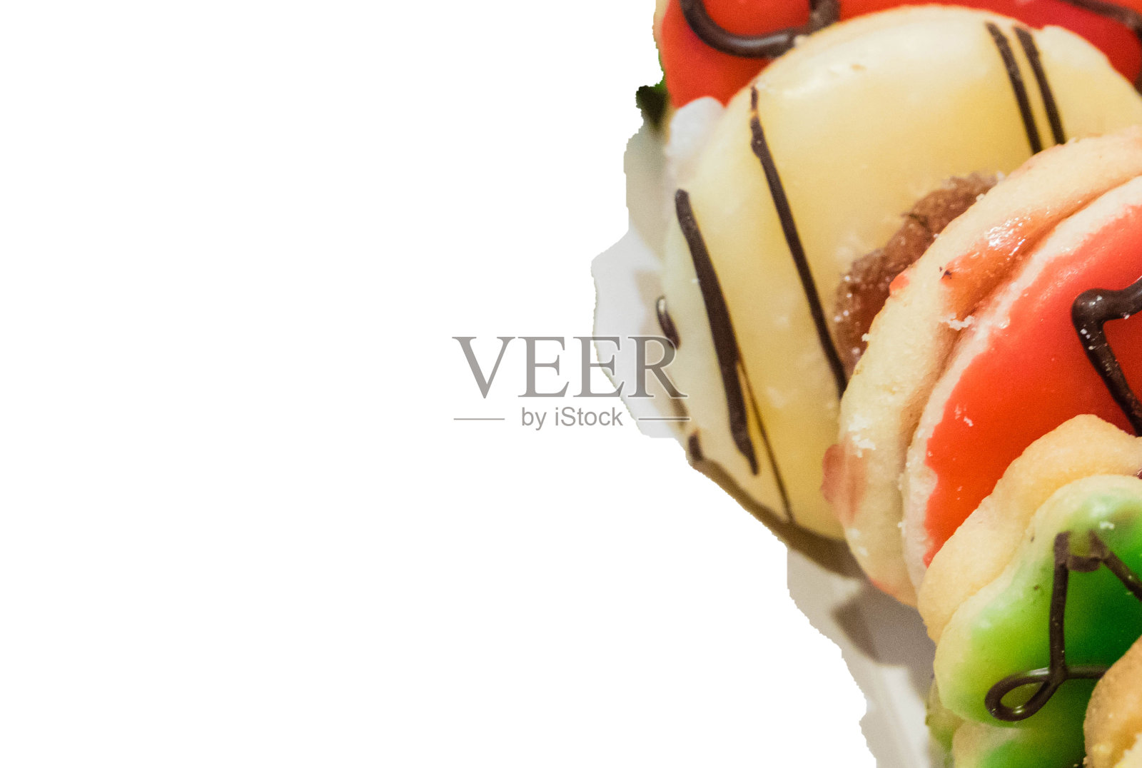 饼干在角落的白色背景照片摄影图片