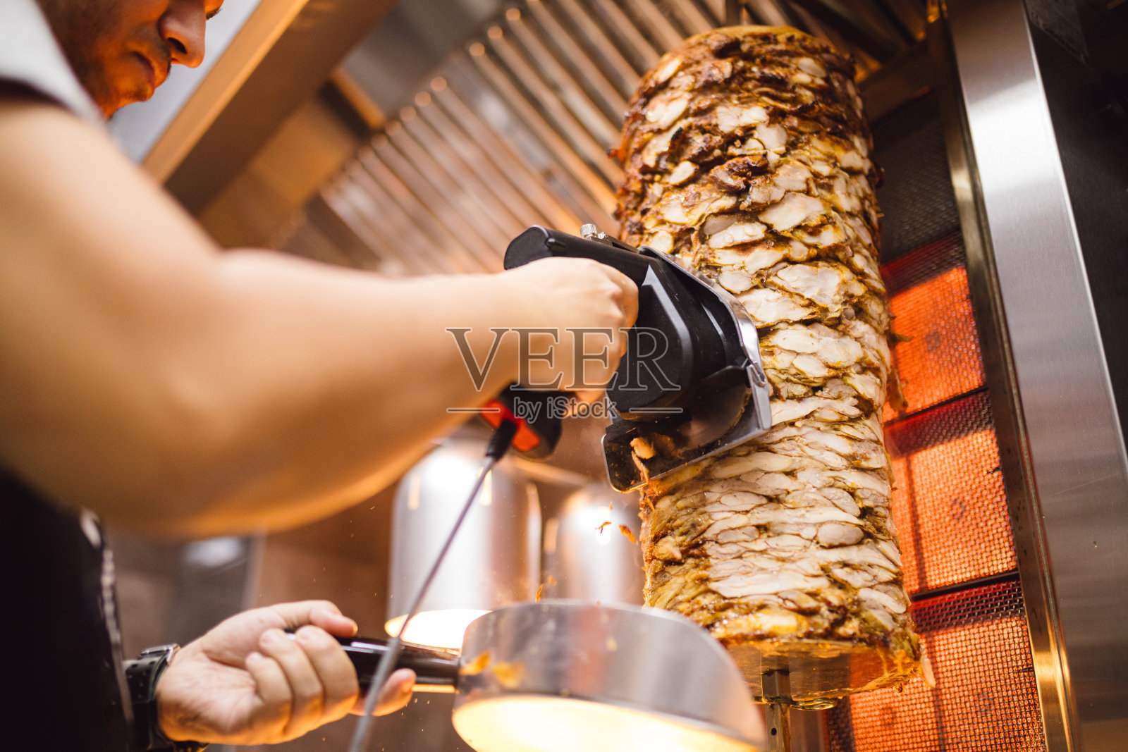 切片新鲜烤的陀螺照片摄影图片