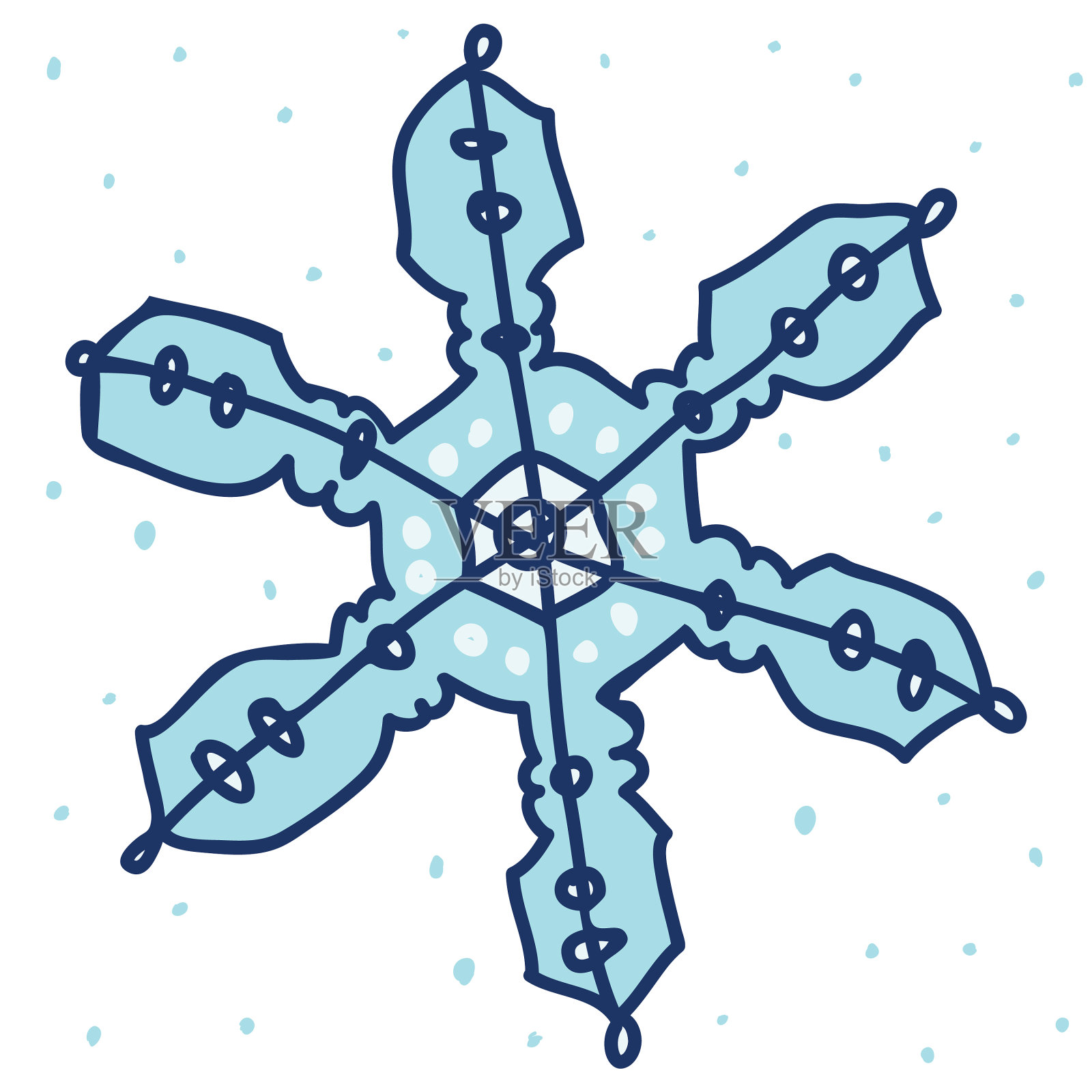 雪花圣诞元素单一简单的形状插画图片素材