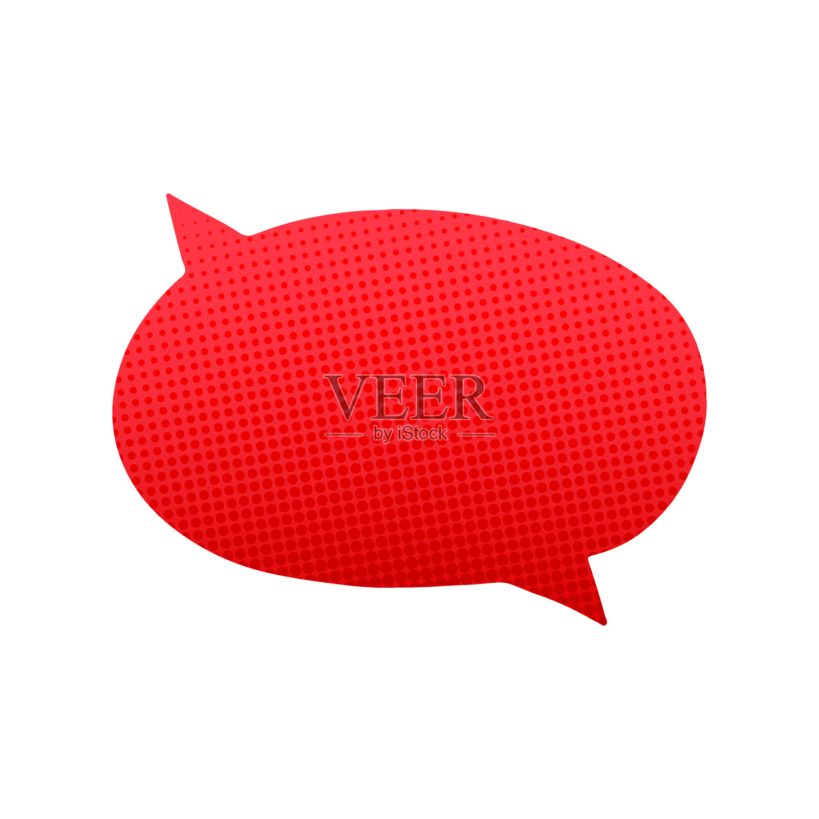 红色演讲气球在漫画风格，矢量，插图。插画图片素材