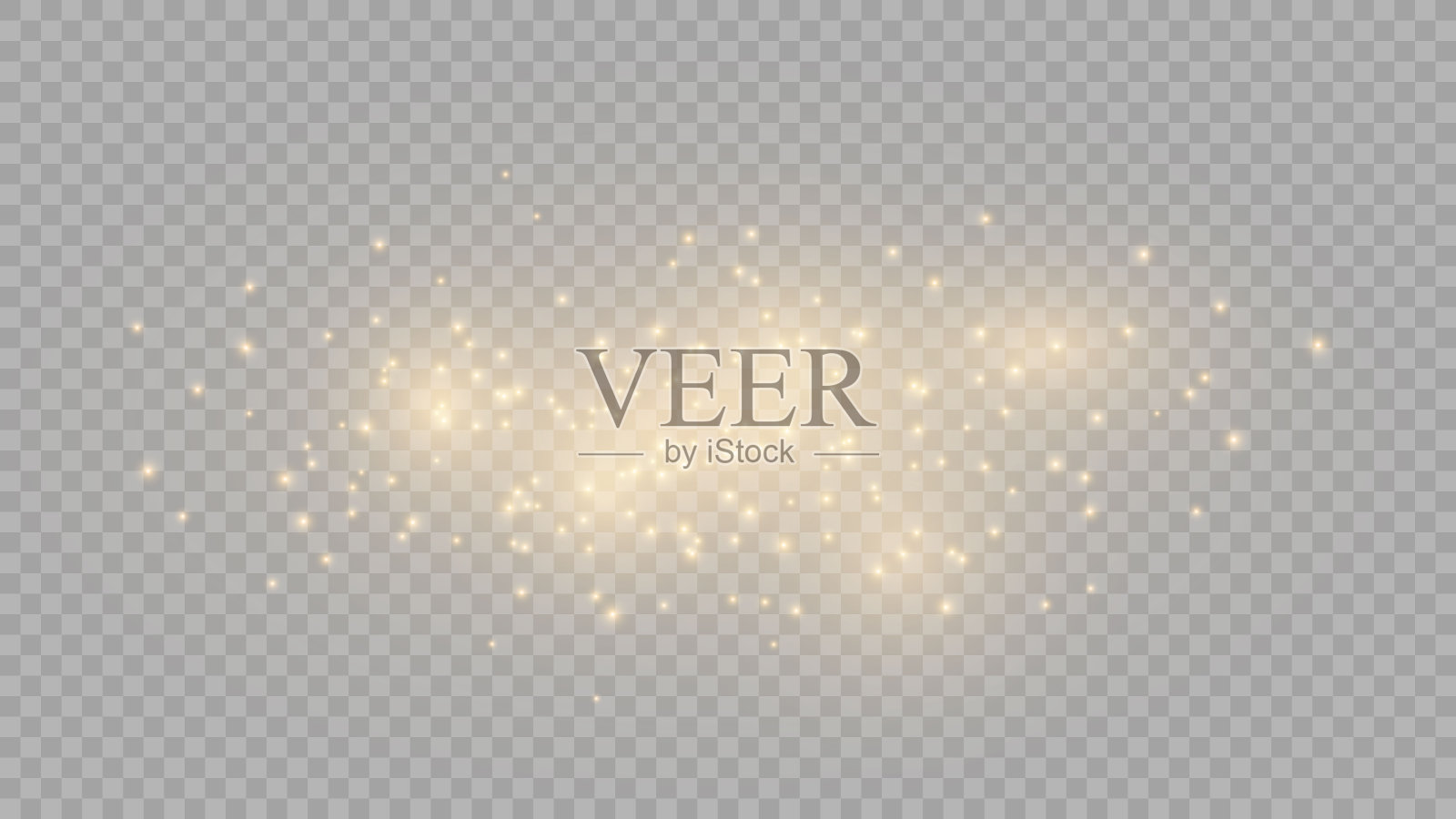 尘埃的火花和金色的星星闪耀着特殊的光芒。矢量闪烁透明的背景。股票版税免费矢量插图。插画图片素材