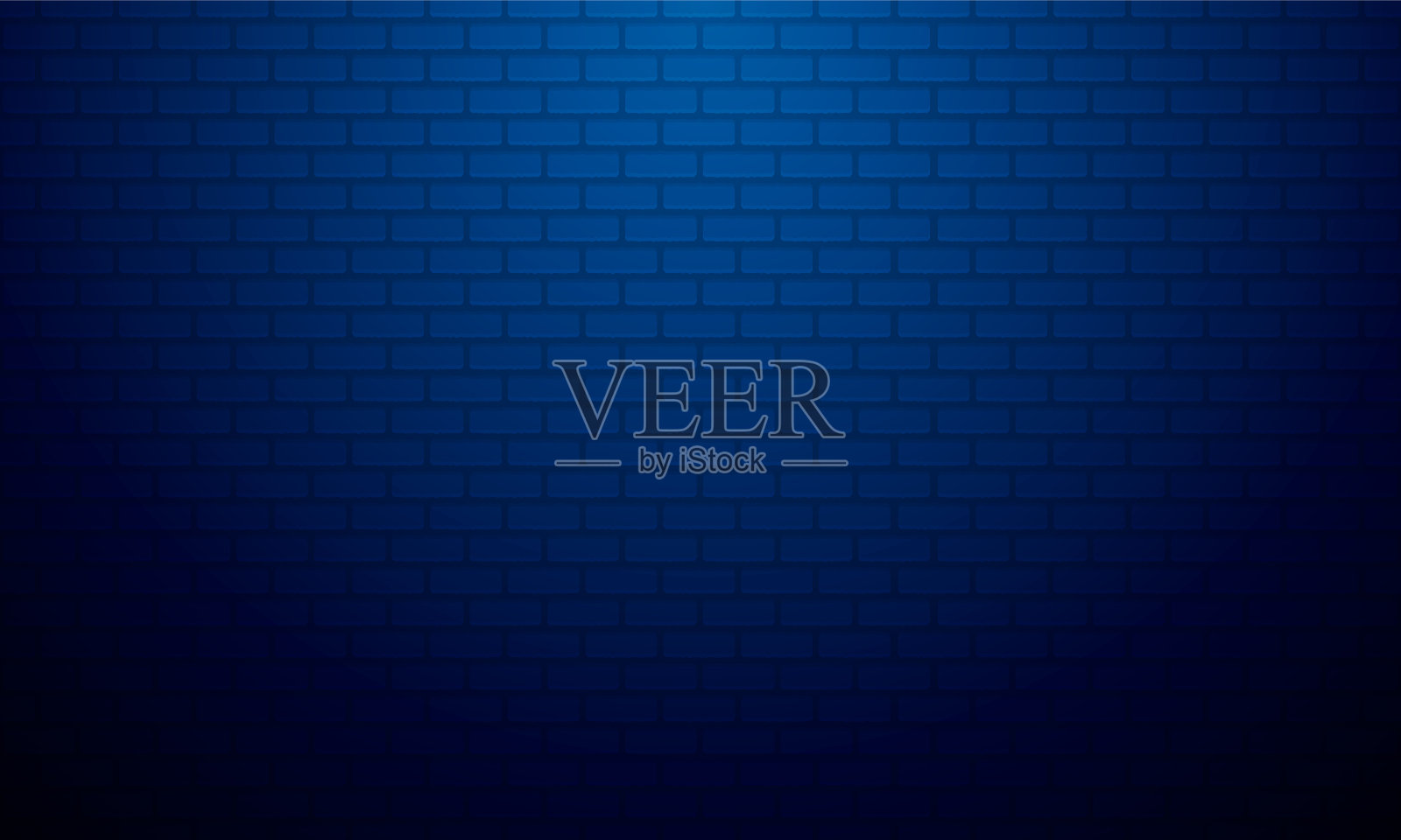 蓝色渐变砖墙背景与柔和的光，产品展示背景。插画图片素材