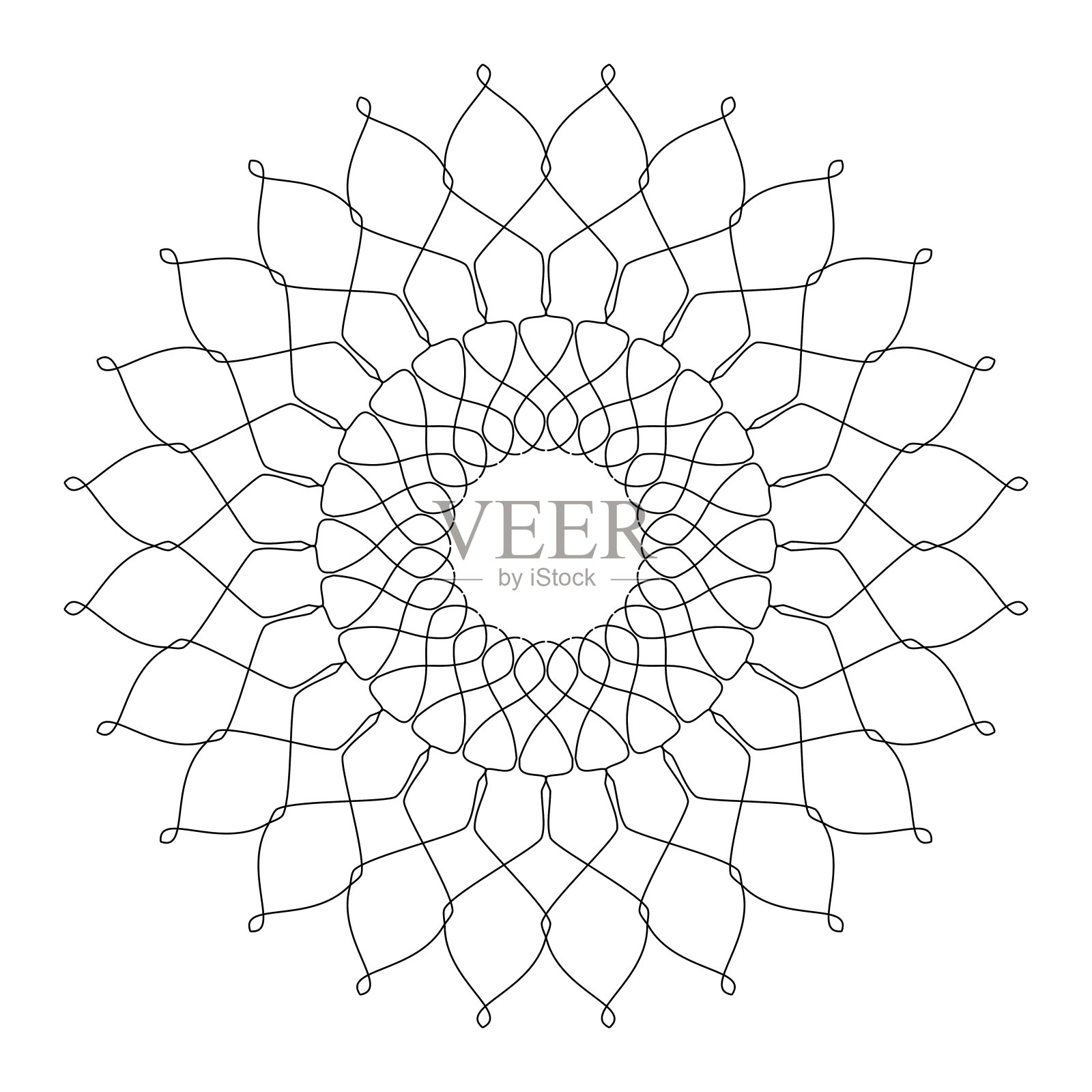 简单的曼陀罗着色插画图片素材