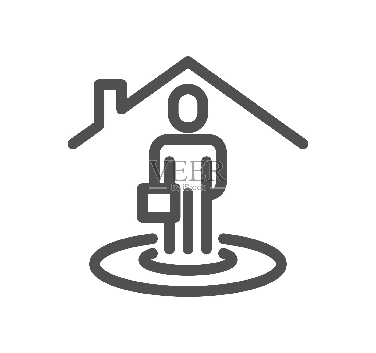 工作场所相关图标。插画图片素材