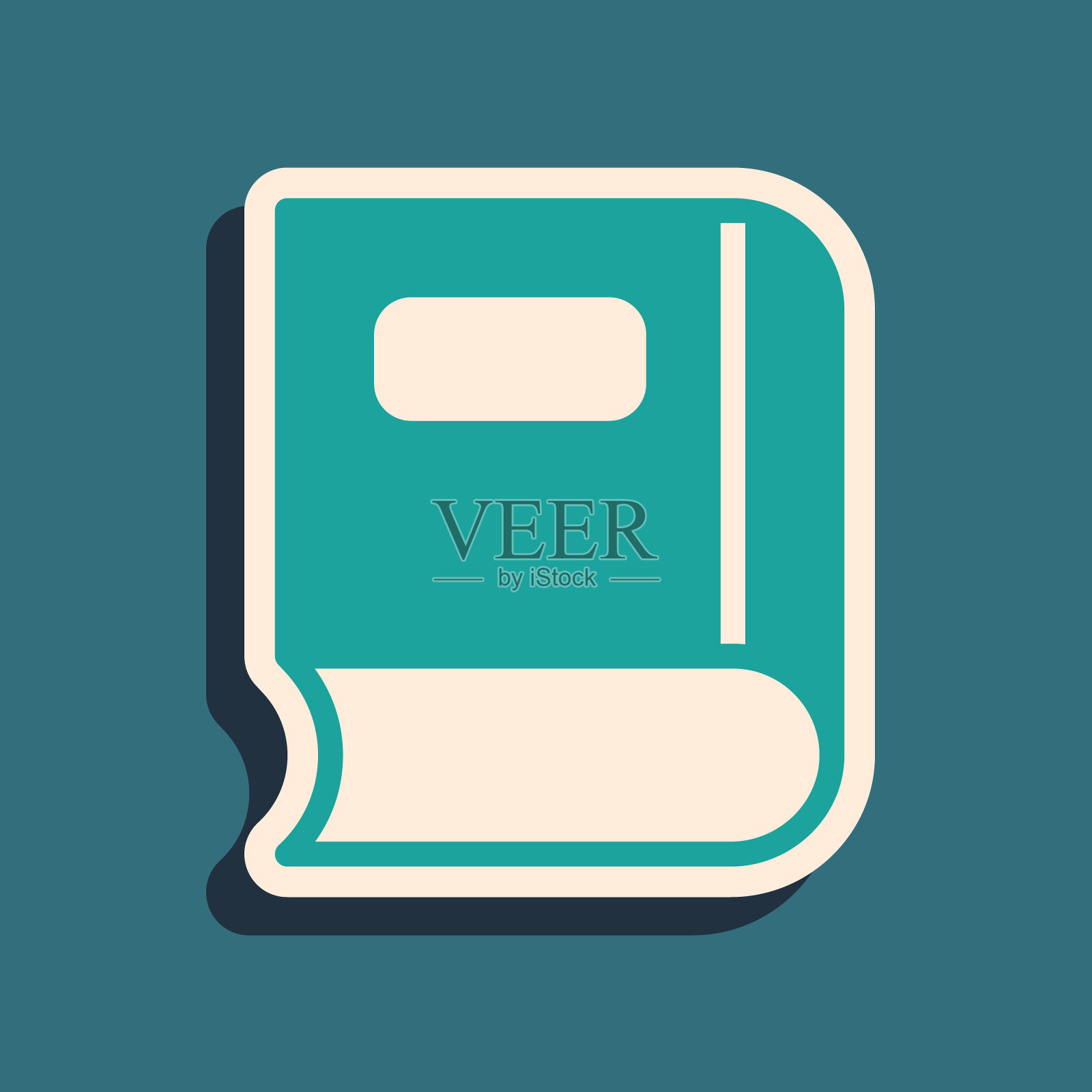 绿皮书图标孤立的绿色背景。长影式。向量插画图片素材