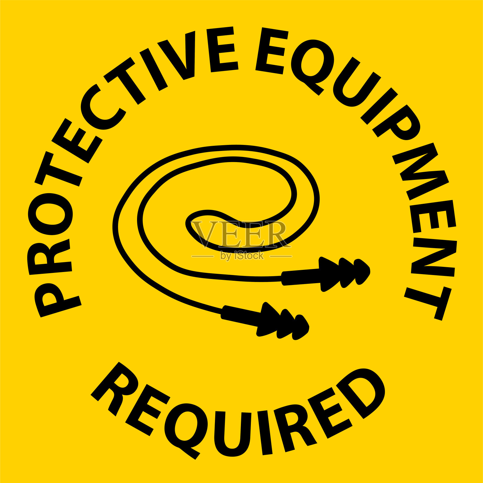 地板标志，防护设备要求插画图片素材