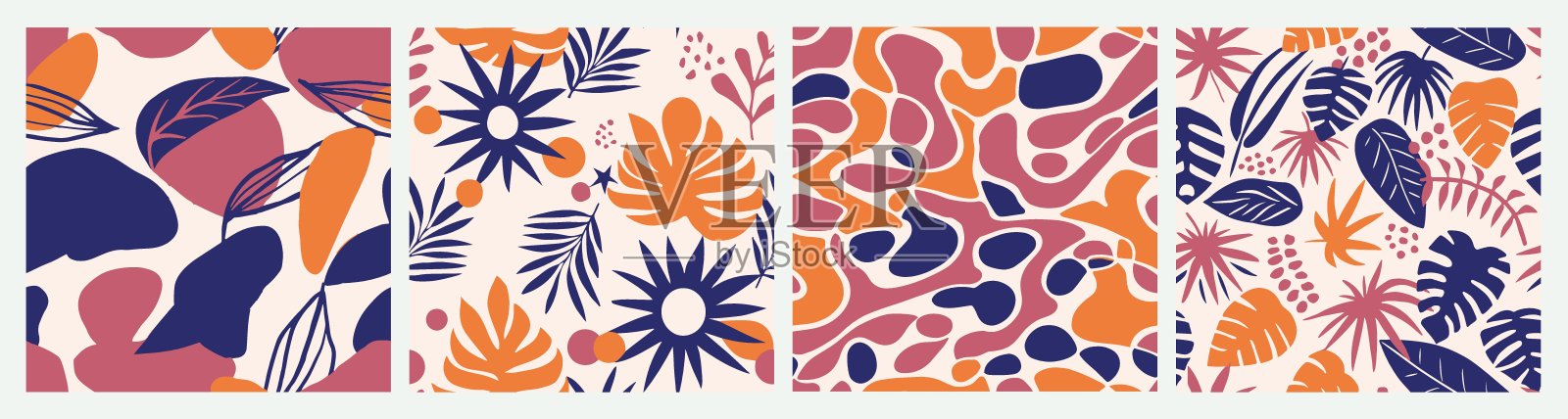 渐变无缝抽象自然水彩印刷。粉色Repeti插画图片素材