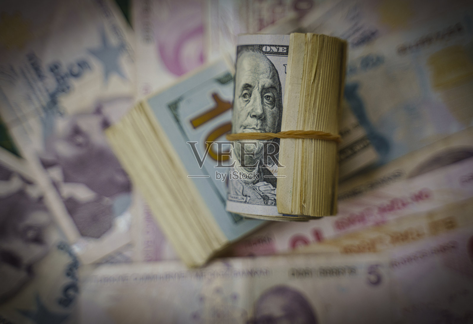 美元和土耳其里拉照片摄影图片